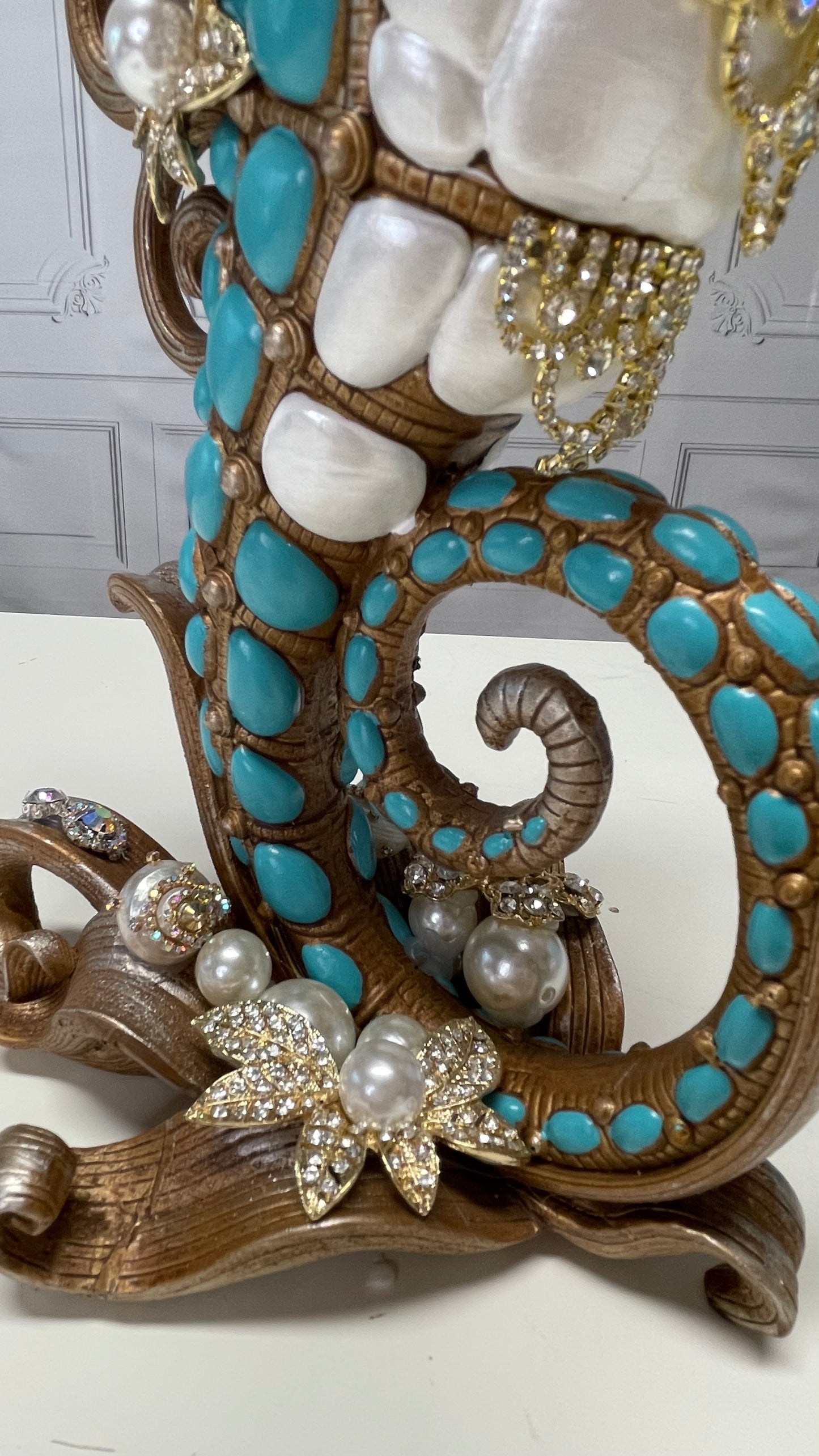 Jeweled Seahorse Finial Candle Holder Mark Roberts Home Decor