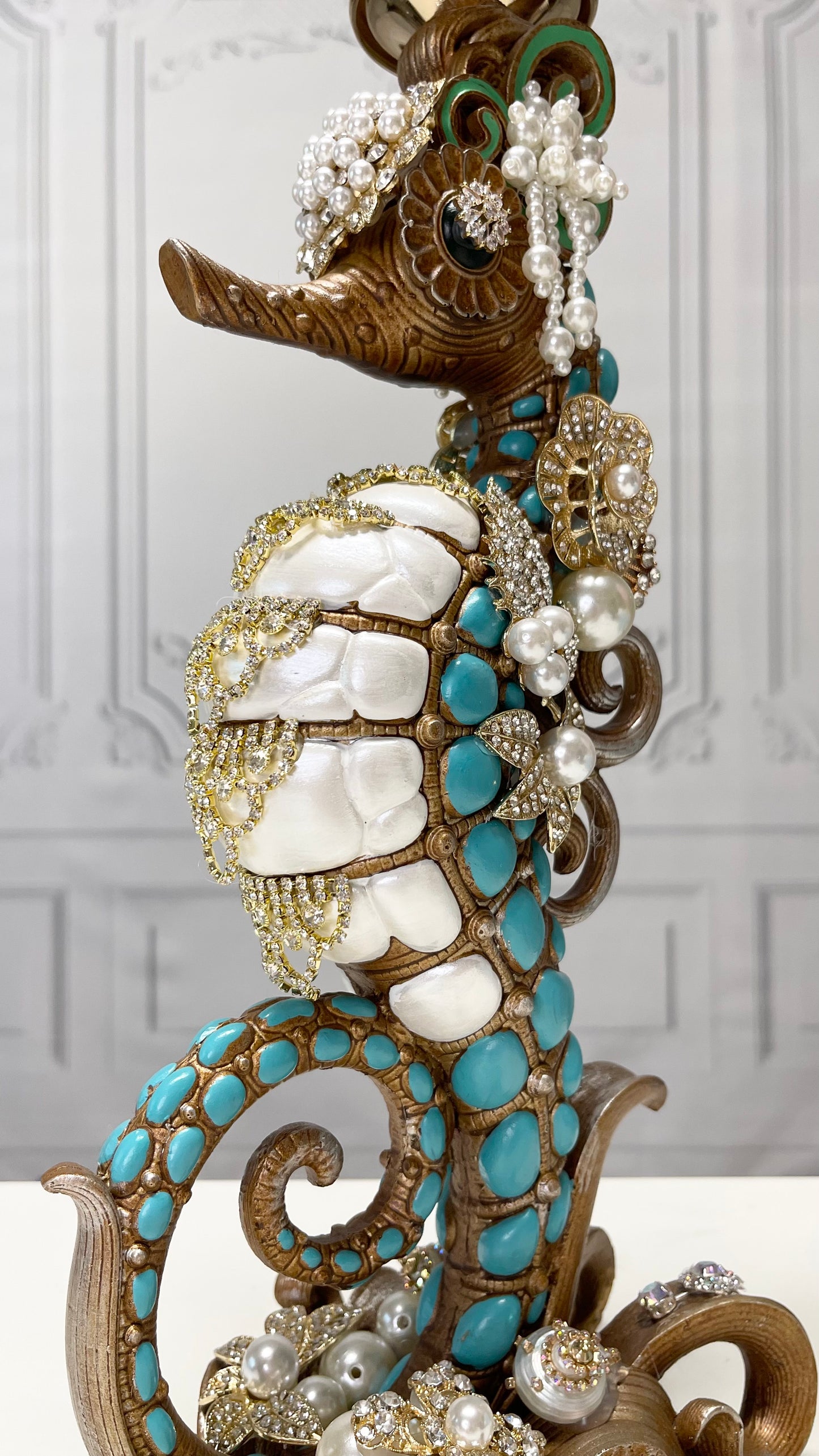 Jeweled Seahorse Finial Candle Holder Mark Roberts Home Decor