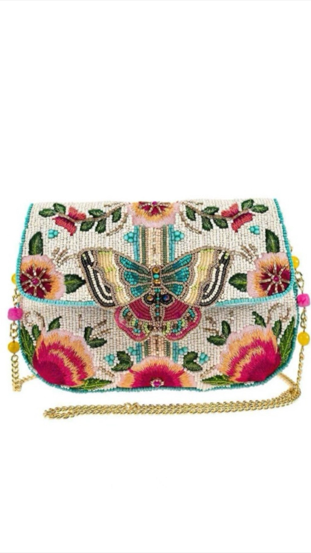 Mary Frances Beaded Ivory Dream Chaser Butterfly Crossbody Clutch Mary Frances Butterfly Purse
