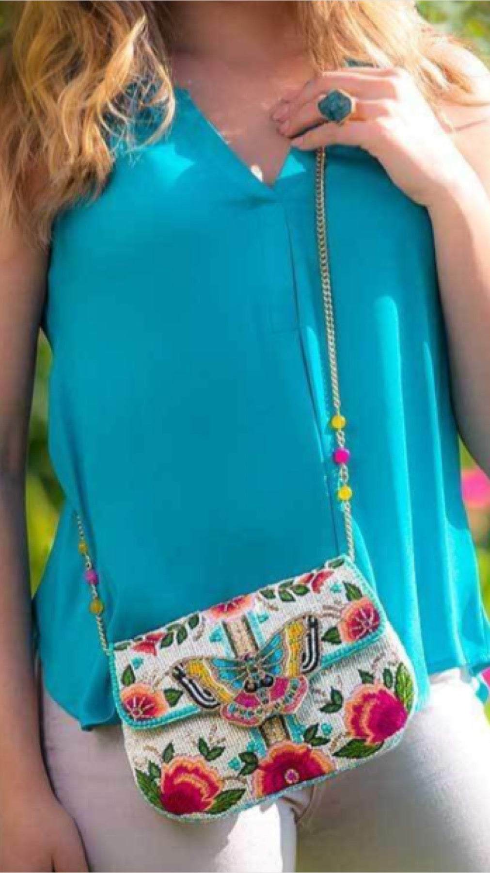 Mary Frances Beaded Ivory Dream Chaser Butterfly Crossbody Clutch Mary Frances Butterfly Purse