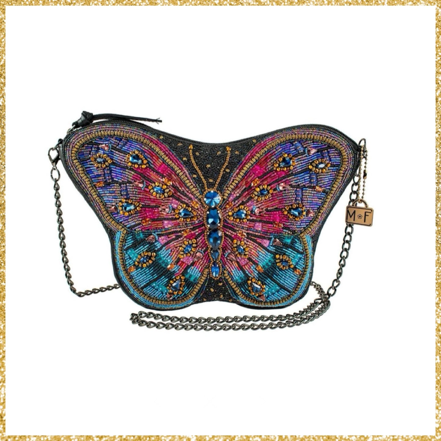 Mary Frances Beaded Jewels Butterfly Crossbody Handbag Mary Frances Butterfly Purse
