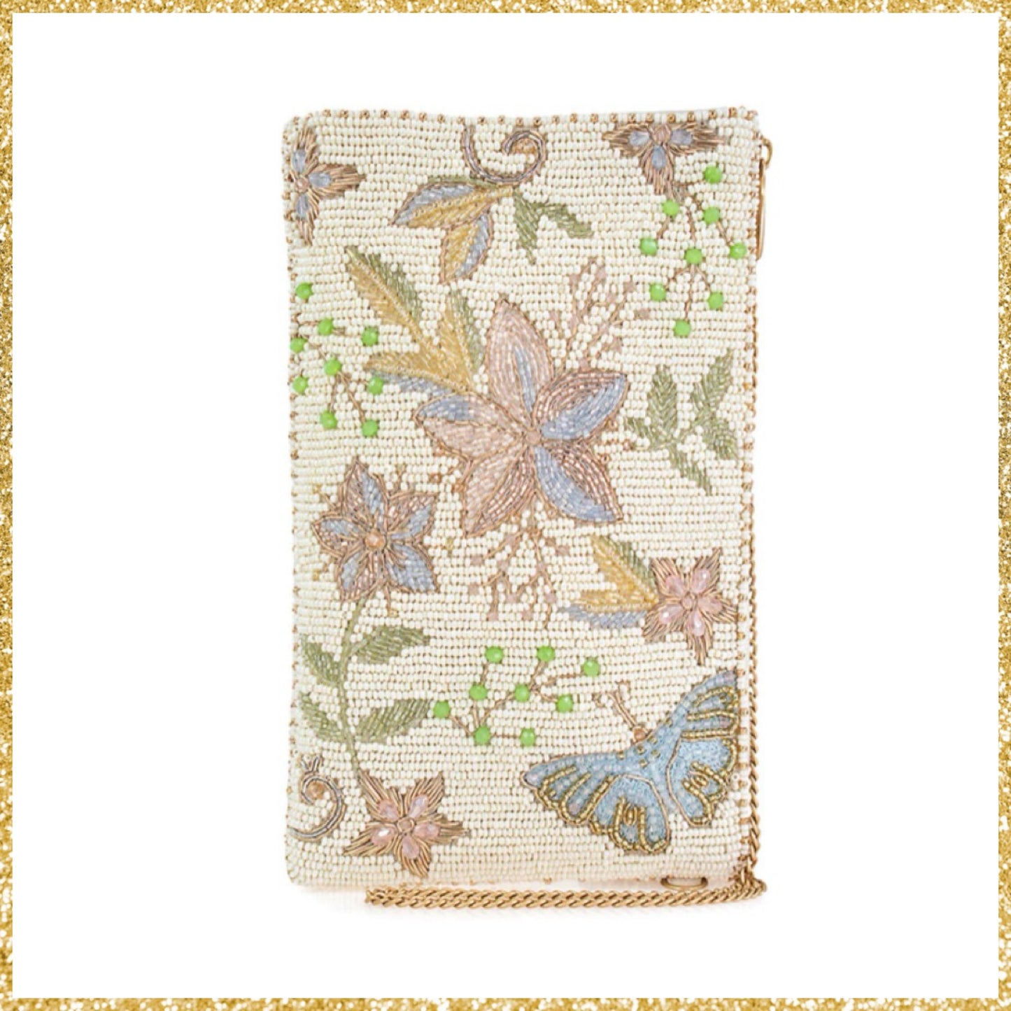 Mary Frances Beaded Heaven Sent Butterflies Crossbody Phone Bag Mary Frances Butterfly Phone Purse