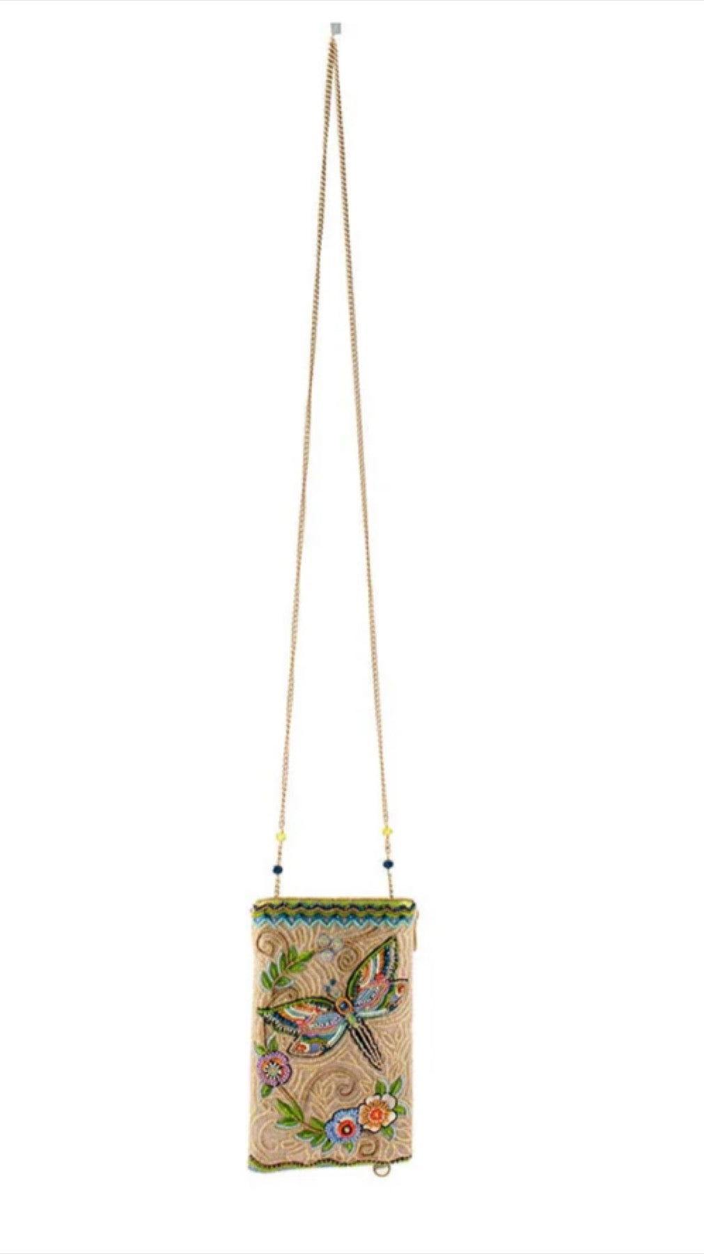 Mary Frances Beaded Dragonfly Soaring Spirit Crossbody Phone Bag Mary Frances Dragonfly Purse