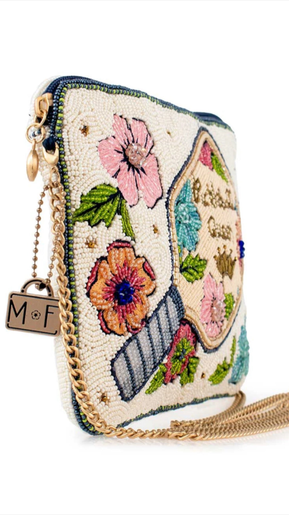 Mary Frances Beaded Pickleball Queen Crossbody Handbag Mary Frances Pickleball Fashion Purse