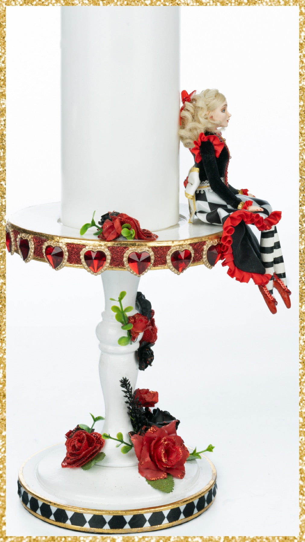 Katherine's Collection Alice Candle Pillar Katherine's Collection Hearts and Wonderland