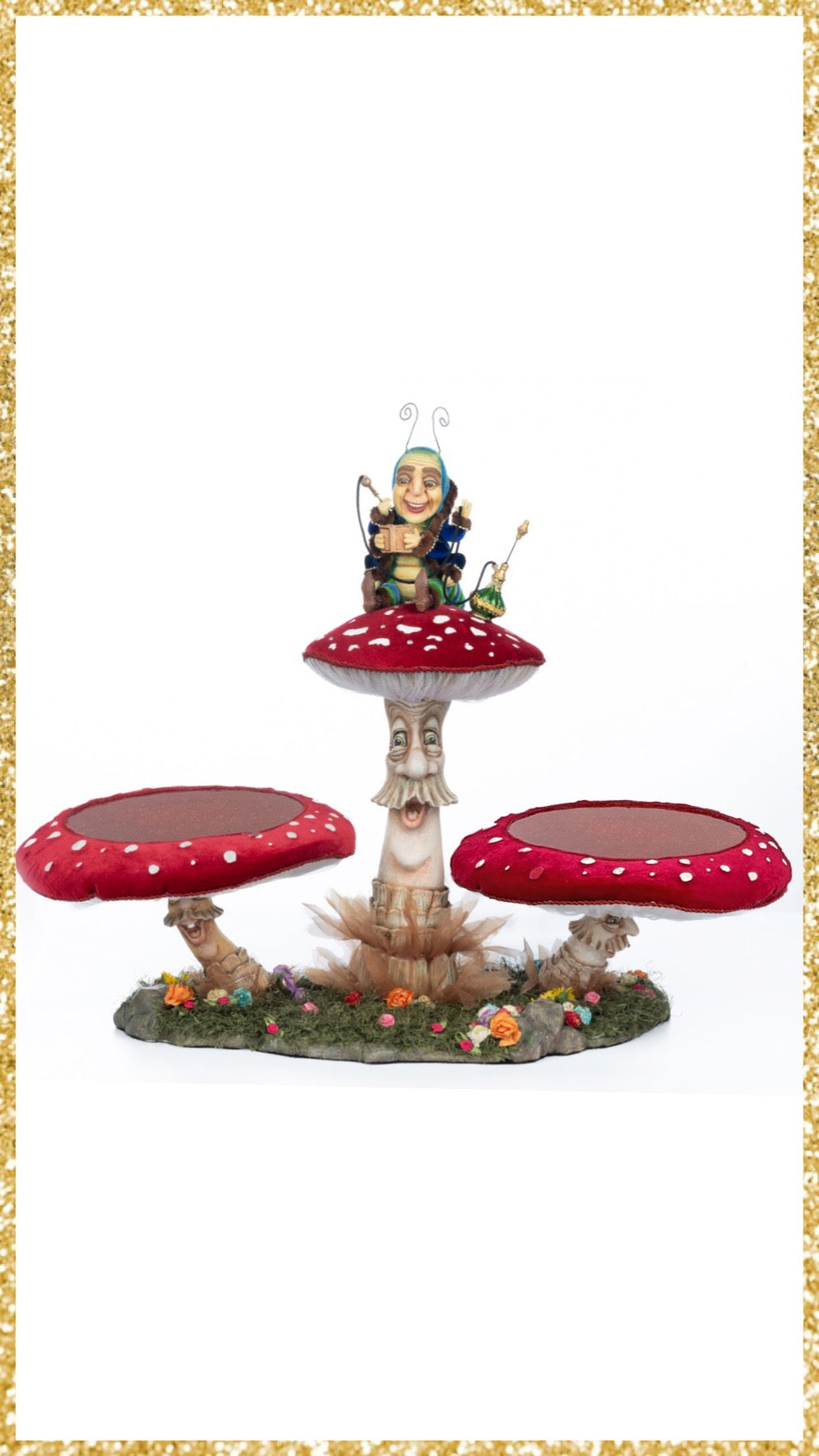 Katherine's Collection Caterpillar and Mushroom Serving Piece Katherine's Collection Hearts and Wonderland