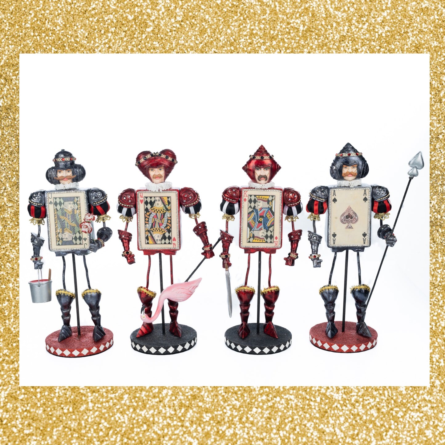 Katherine's Collection Card Guard Soldiers Set of 4 Katherine's Collection Hearts and Wonderland