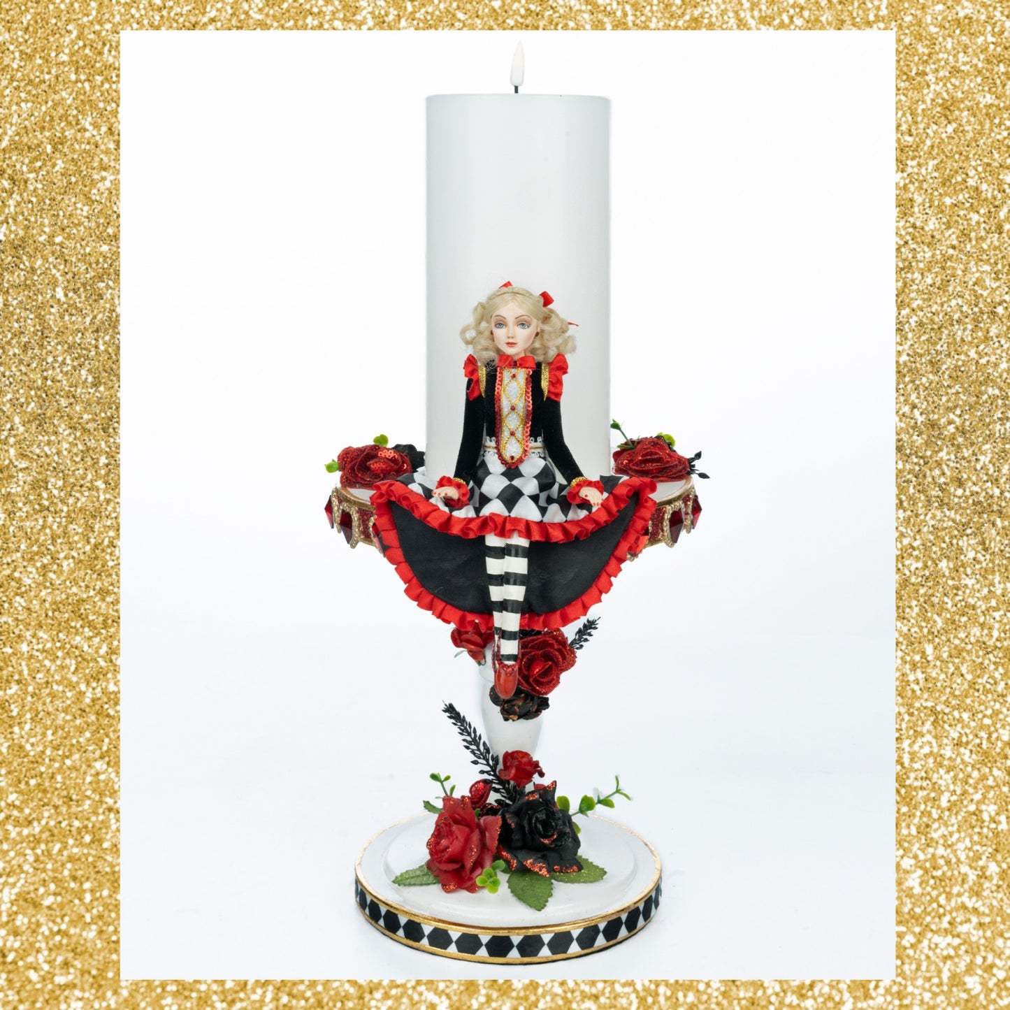Katherine's Collection Alice Candle Pillar Katherine's Collection Hearts and Wonderland