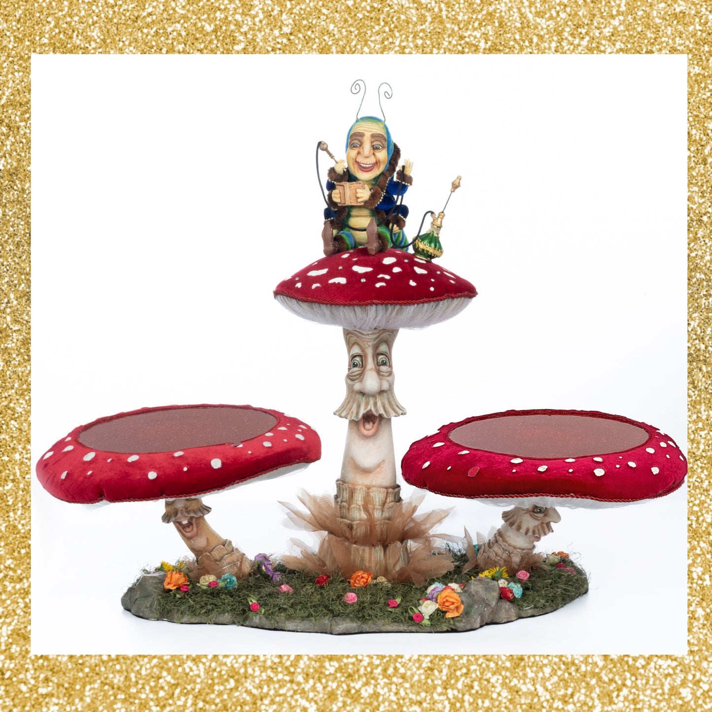 Katherine's Collection Caterpillar and Mushroom Serving Piece Katherine's Collection Hearts and Wonderland