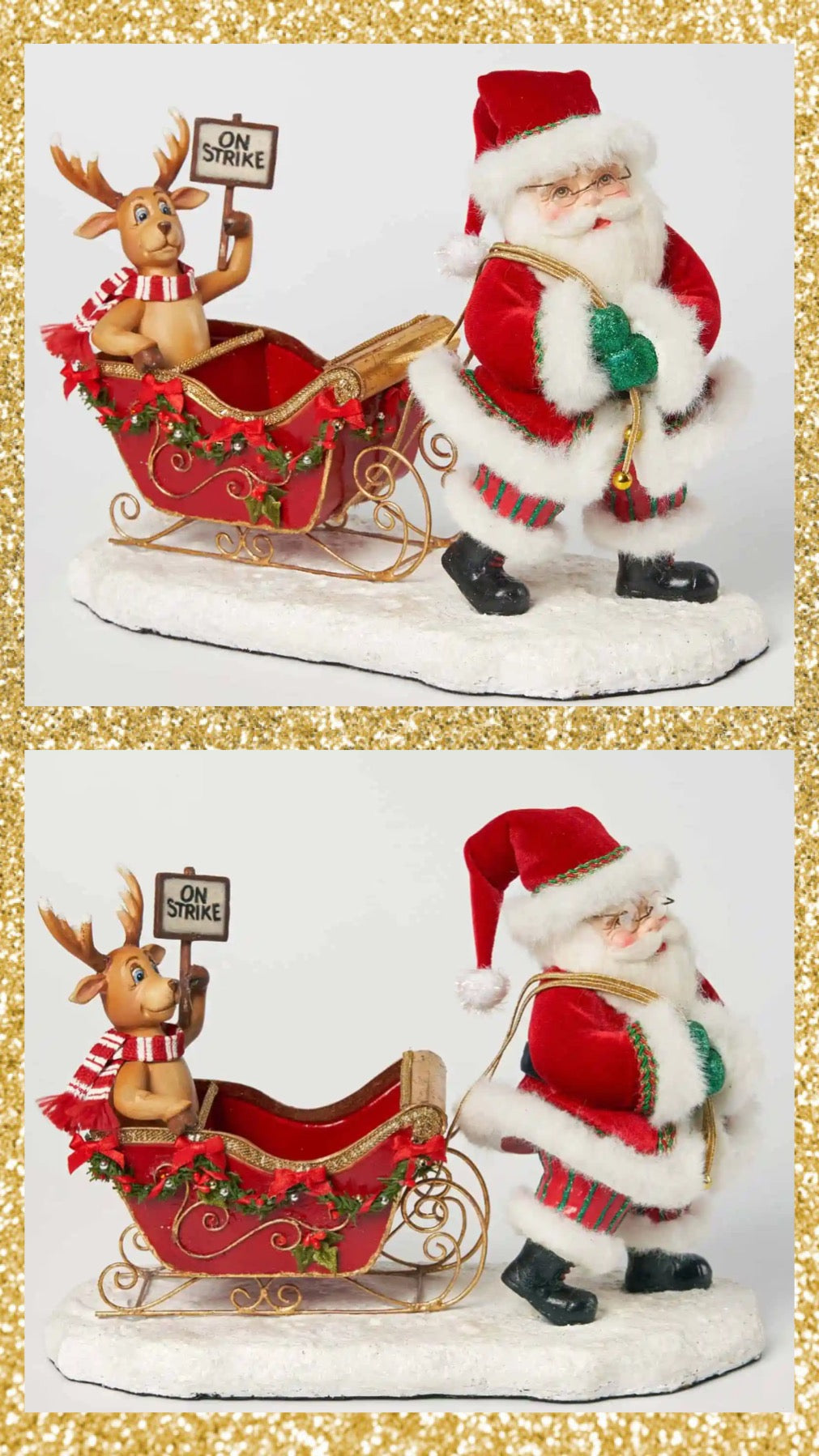 Katherine's Collection Santa And Reindeer on Strike Katherine's Collection Christmas Decor