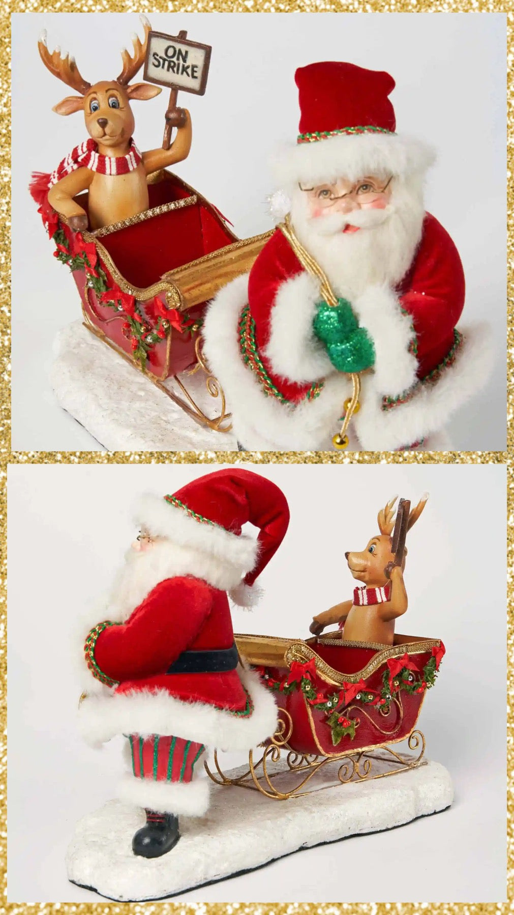 Katherine's Collection Santa And Reindeer on Strike Katherine's Collection Christmas Decor