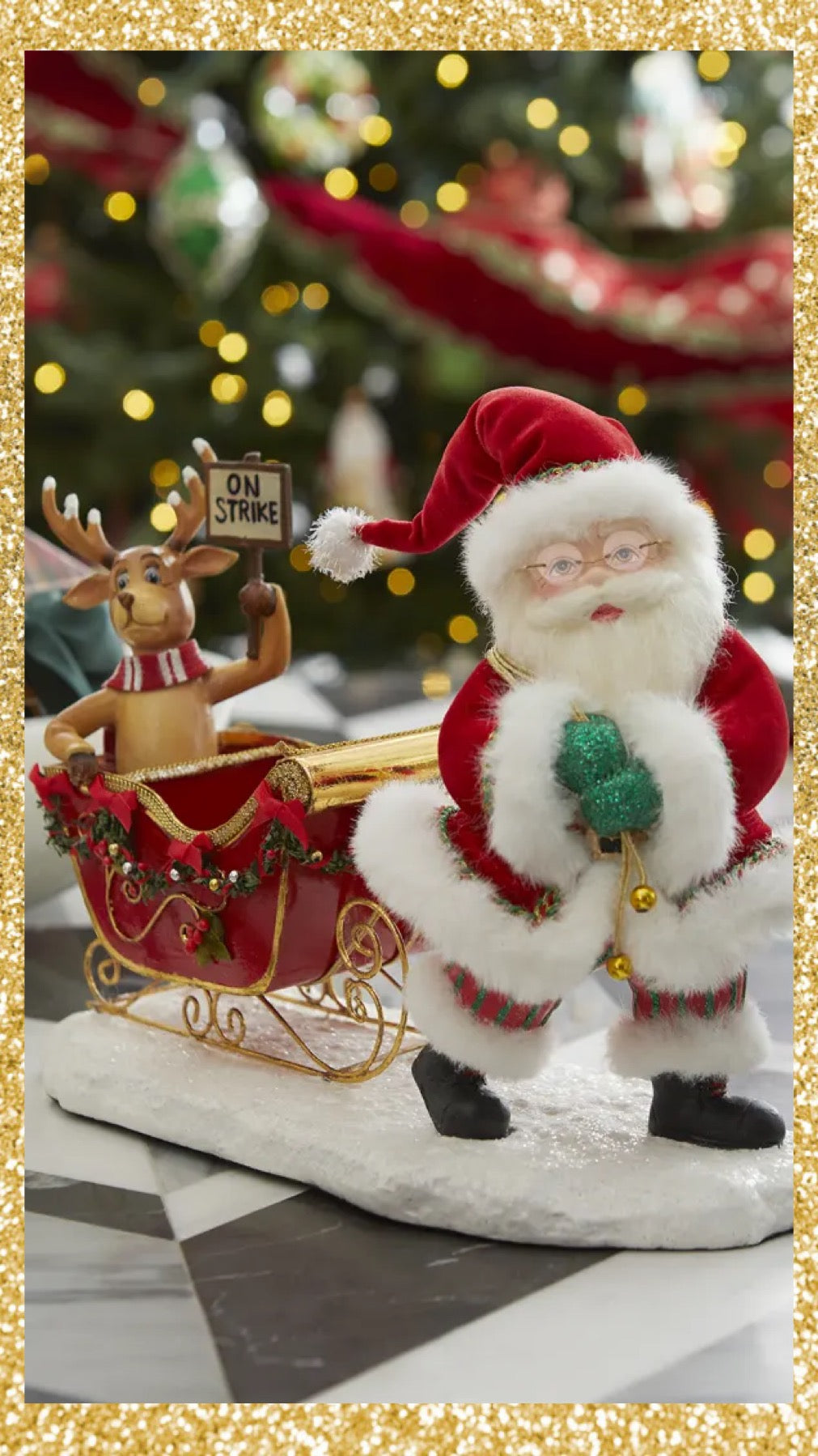 Katherine's Collection Santa And Reindeer on Strike Katherine's Collection Christmas Decor