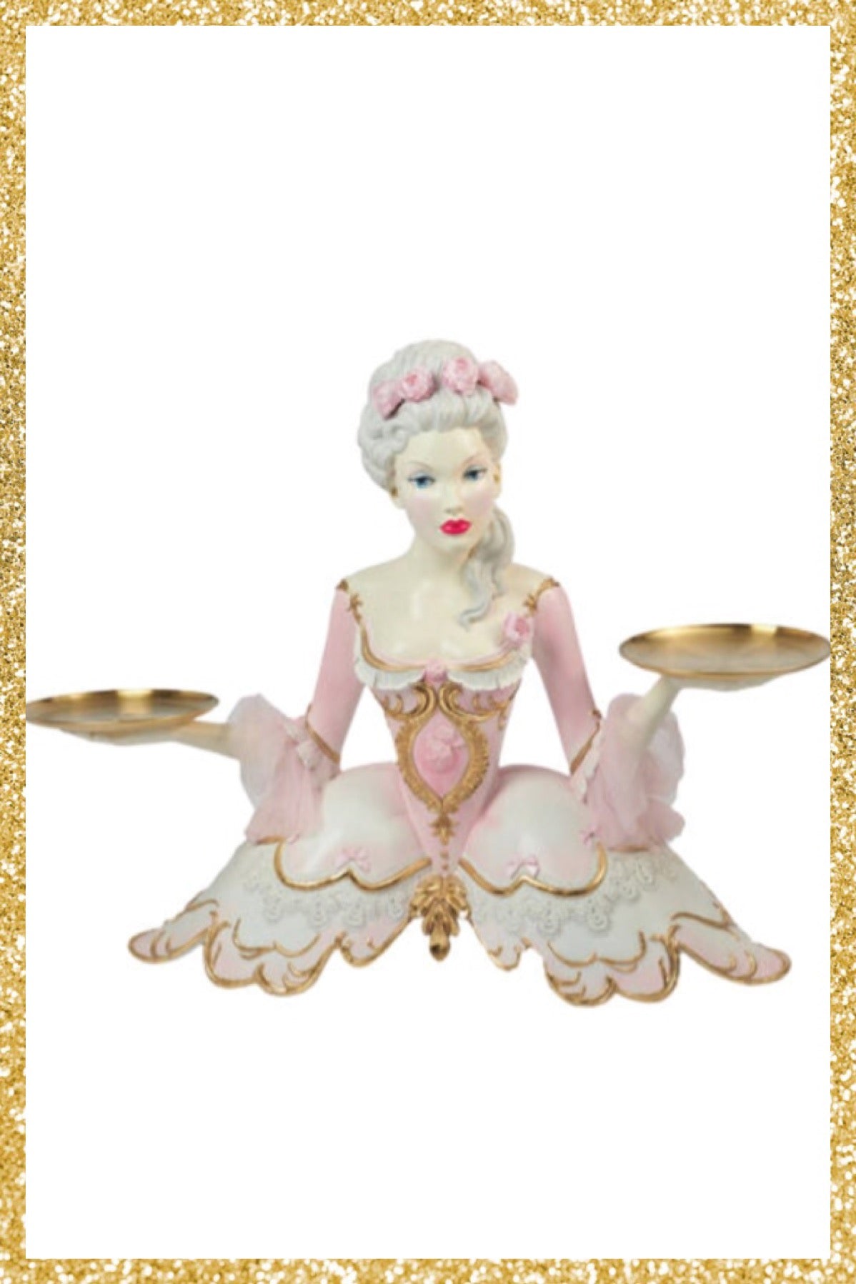Pink and Gold Marie Tabletop Dessert Server Pink and Gold Server