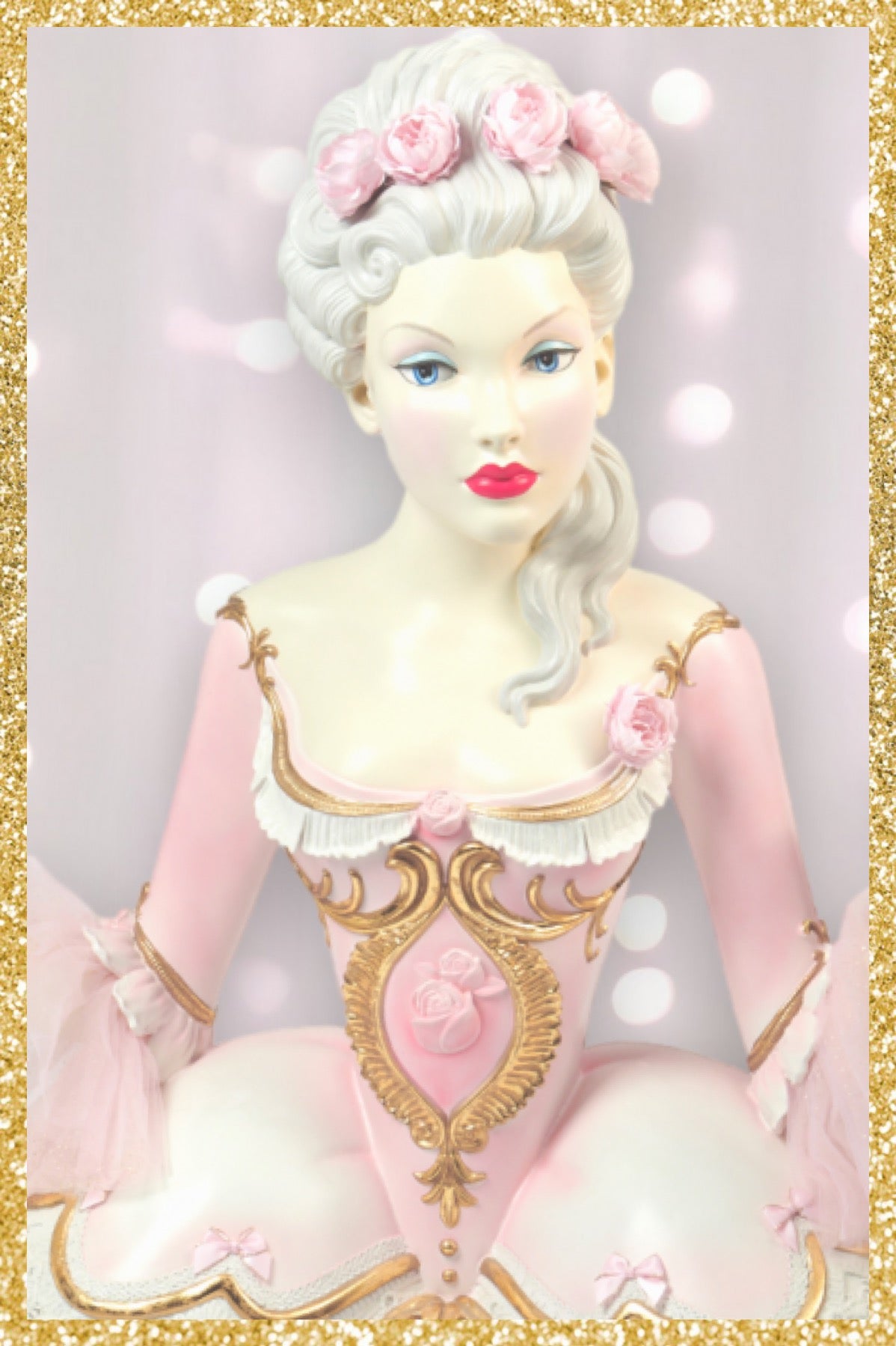 Pink and Gold Marie Tabletop Dessert Server Pink and Gold Server