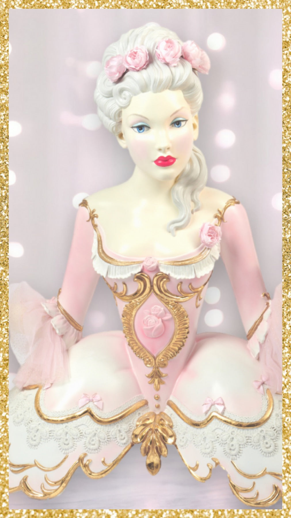 Pink and Gold Marie Tabletop Dessert Server Pink and Gold Server