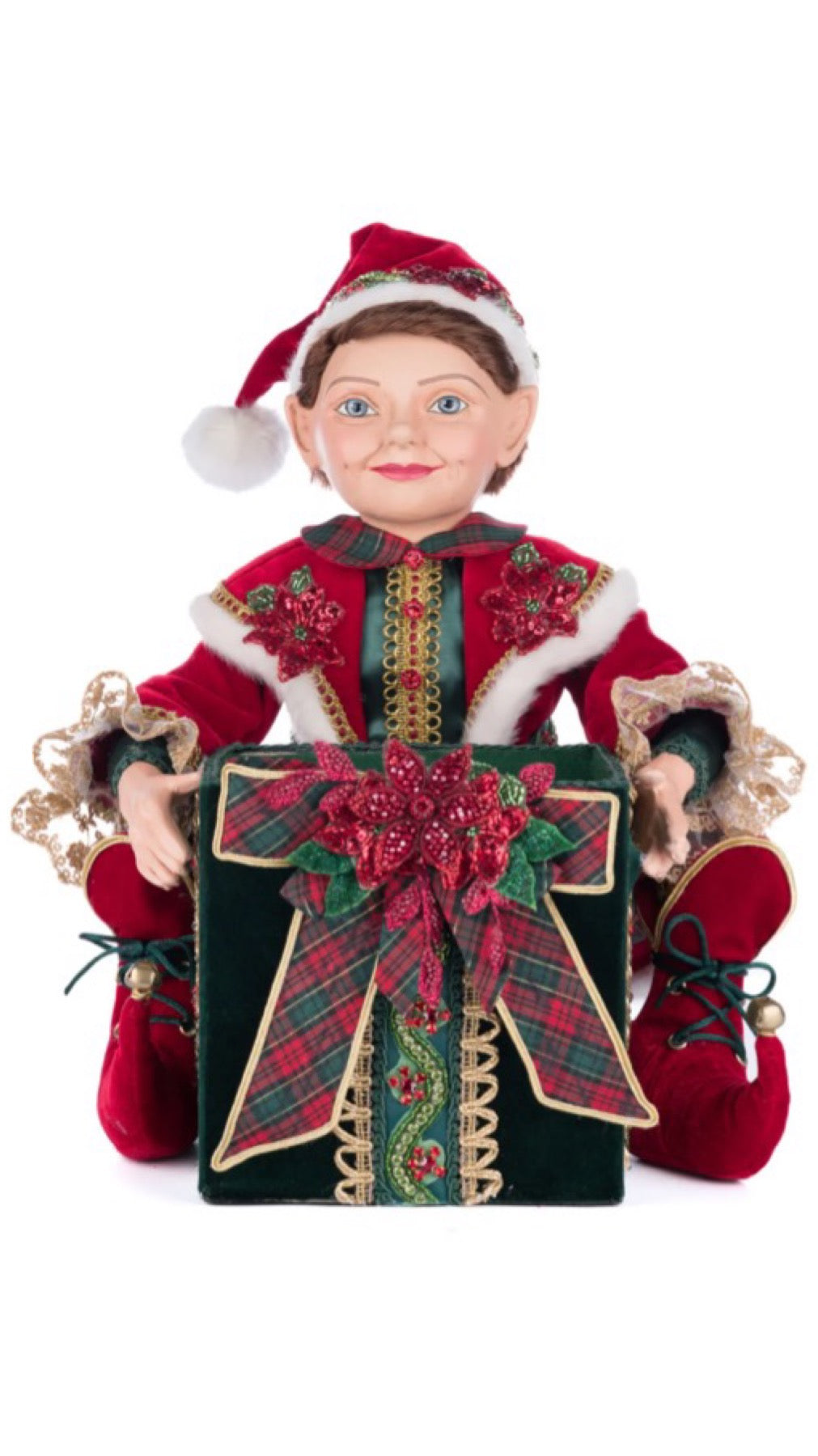 Katherine's Collection Holiday Magic Elf Holding Gift Candy Bowl Katherine's Collection Christmas Elf Candy Christmas Bowl