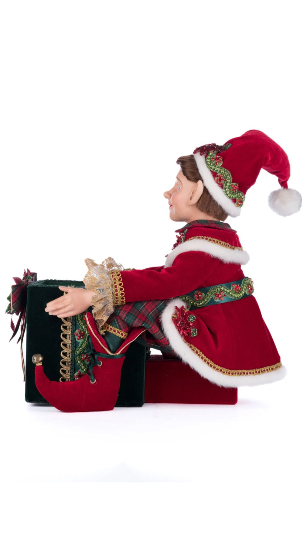 Katherine's Collection Holiday Magic Elf Holding Gift Candy Bowl Katherine's Collection Christmas Elf Candy Christmas Bowl