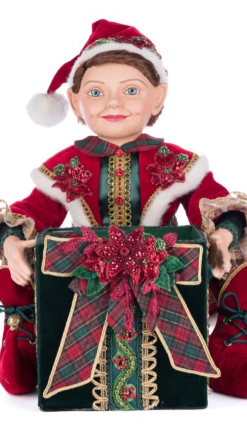 Katherine's Collection Holiday Magic Elf Holding Gift Candy Bowl Katherine's Collection Christmas Elf Candy Christmas Bowl