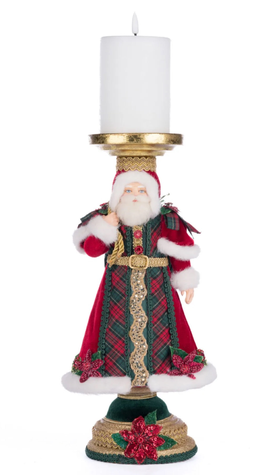 Katherine's Collection Holiday Magic Santa Candlestick Katherine's Collection Christmas Candlestick