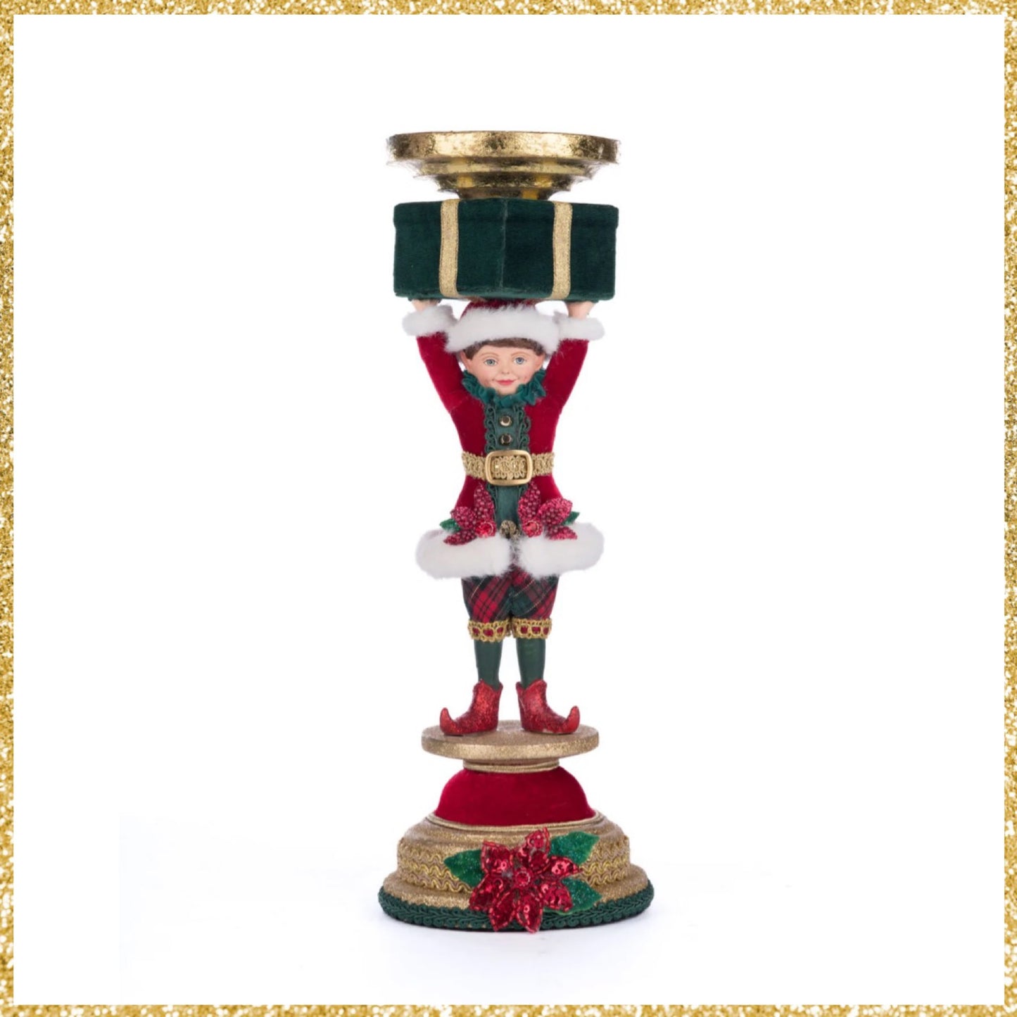 Katherine's Collection Holiday Magic Elf Candlestick Katherine's Collection Christmas Candlestick