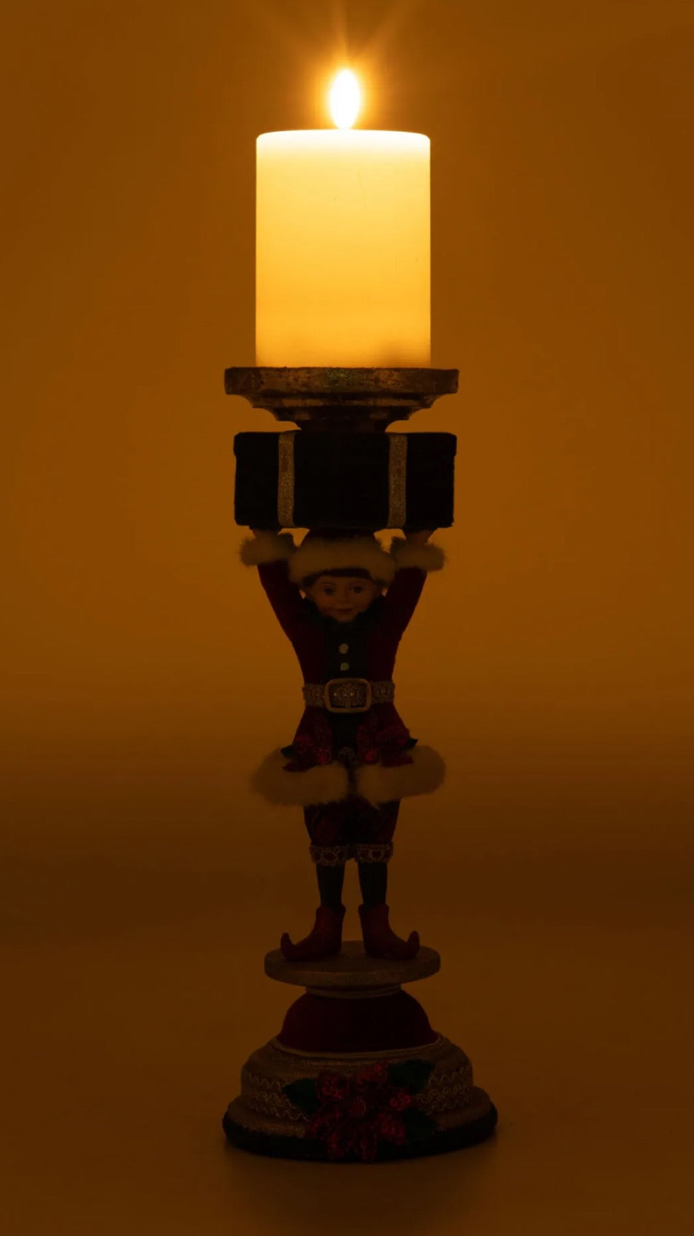 Katherine's Collection Holiday Magic Elf Candlestick Katherine's Collection Christmas Candlestick