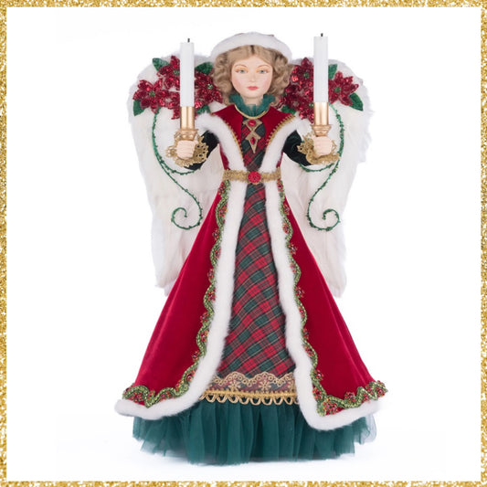 Katherine's Collection Holiday Magic Penelope Poinsettia Angel Tree Topper   Katherine's Collection Christmas Angel Tree Topper