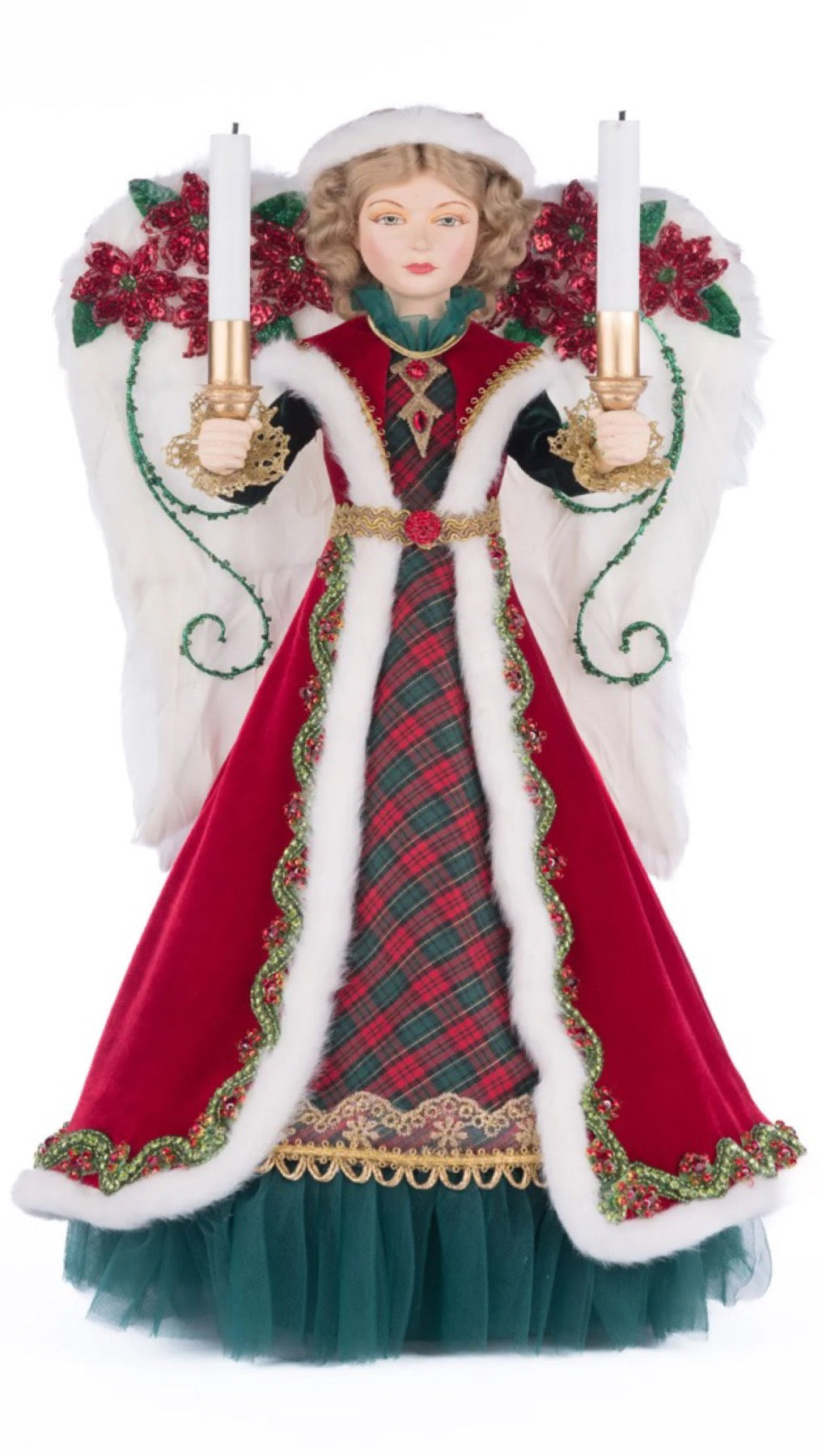 Katherine's Collection Holiday Magic Penelope Poinsettia Angel Tree Topper Katherine's Collection Christmas Angel Tree Topper