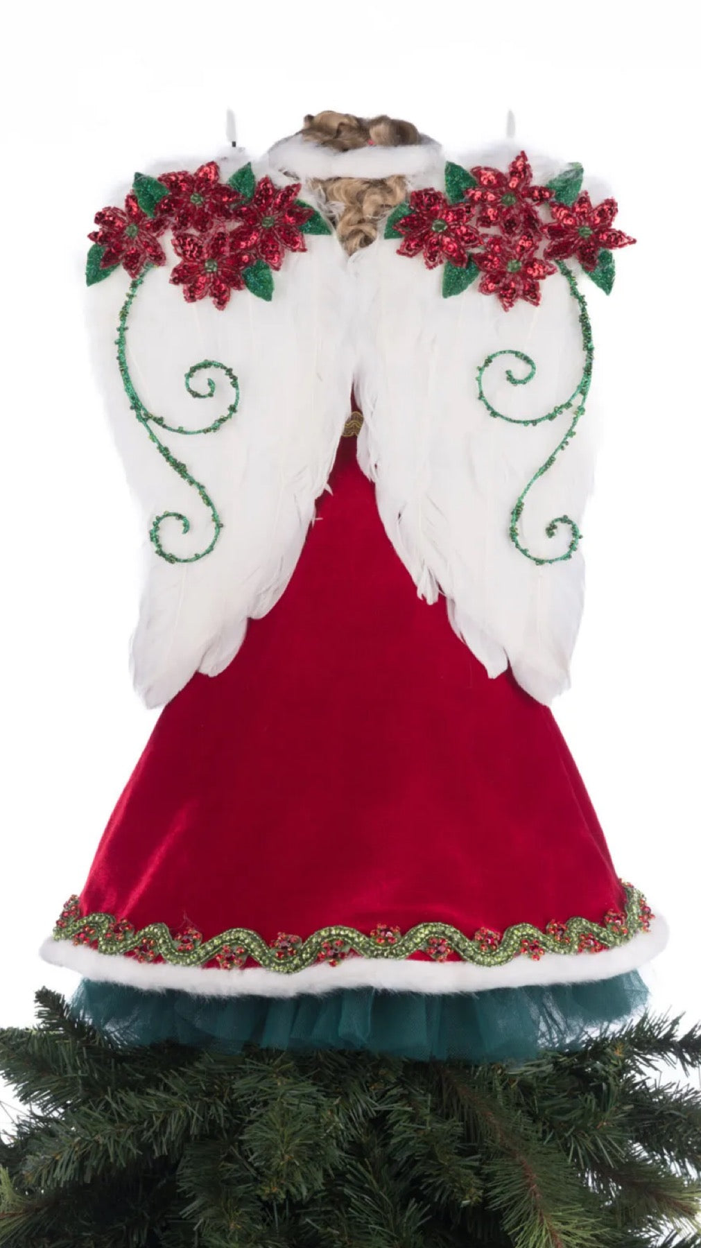Katherine's Collection Holiday Magic Penelope Poinsettia Angel Tree Topper Katherine's Collection Christmas Angel Tree Topper