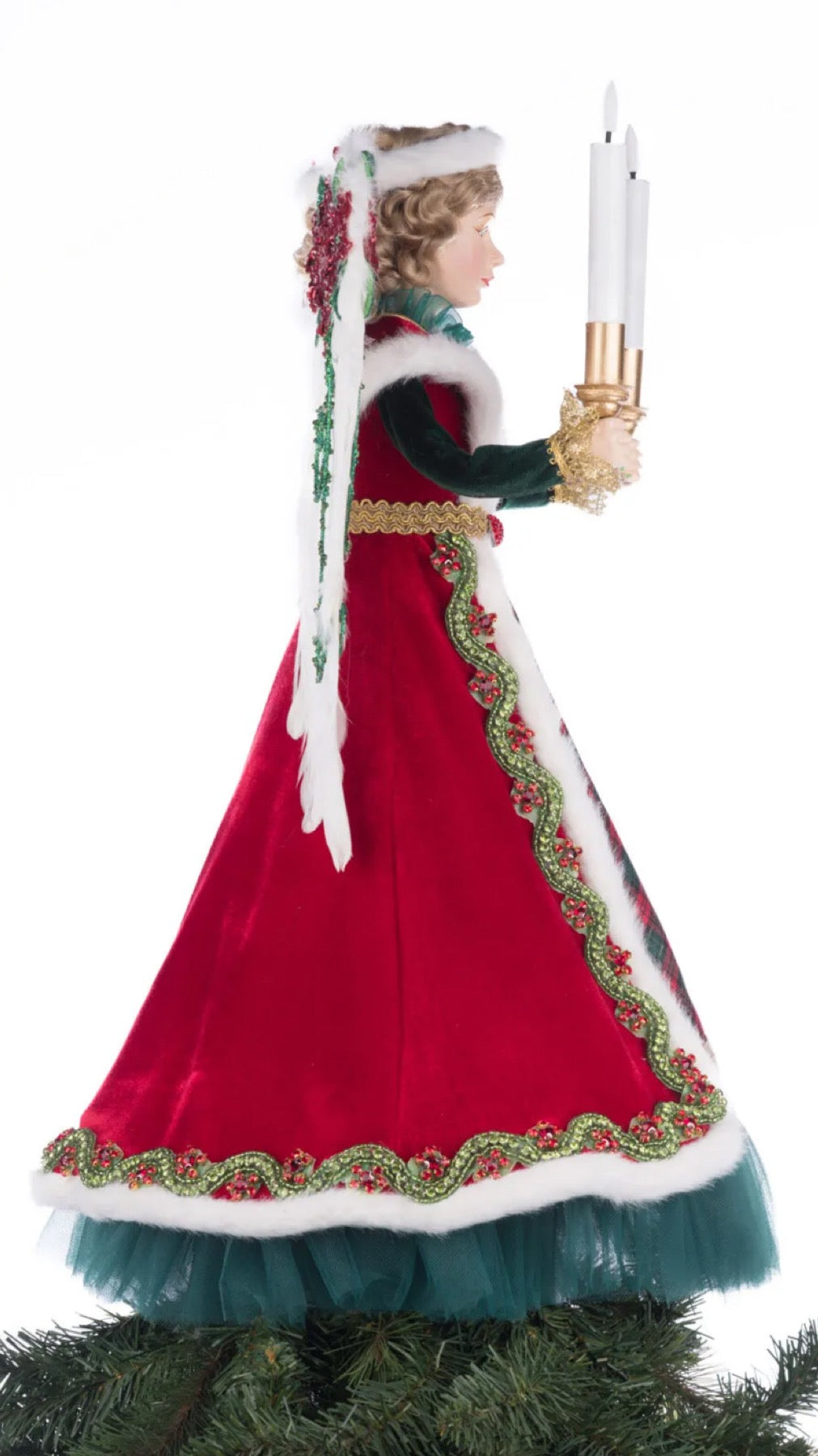 Katherine's Collection Holiday Magic Penelope Poinsettia Angel Tree Topper Katherine's Collection Christmas Angel Tree Topper