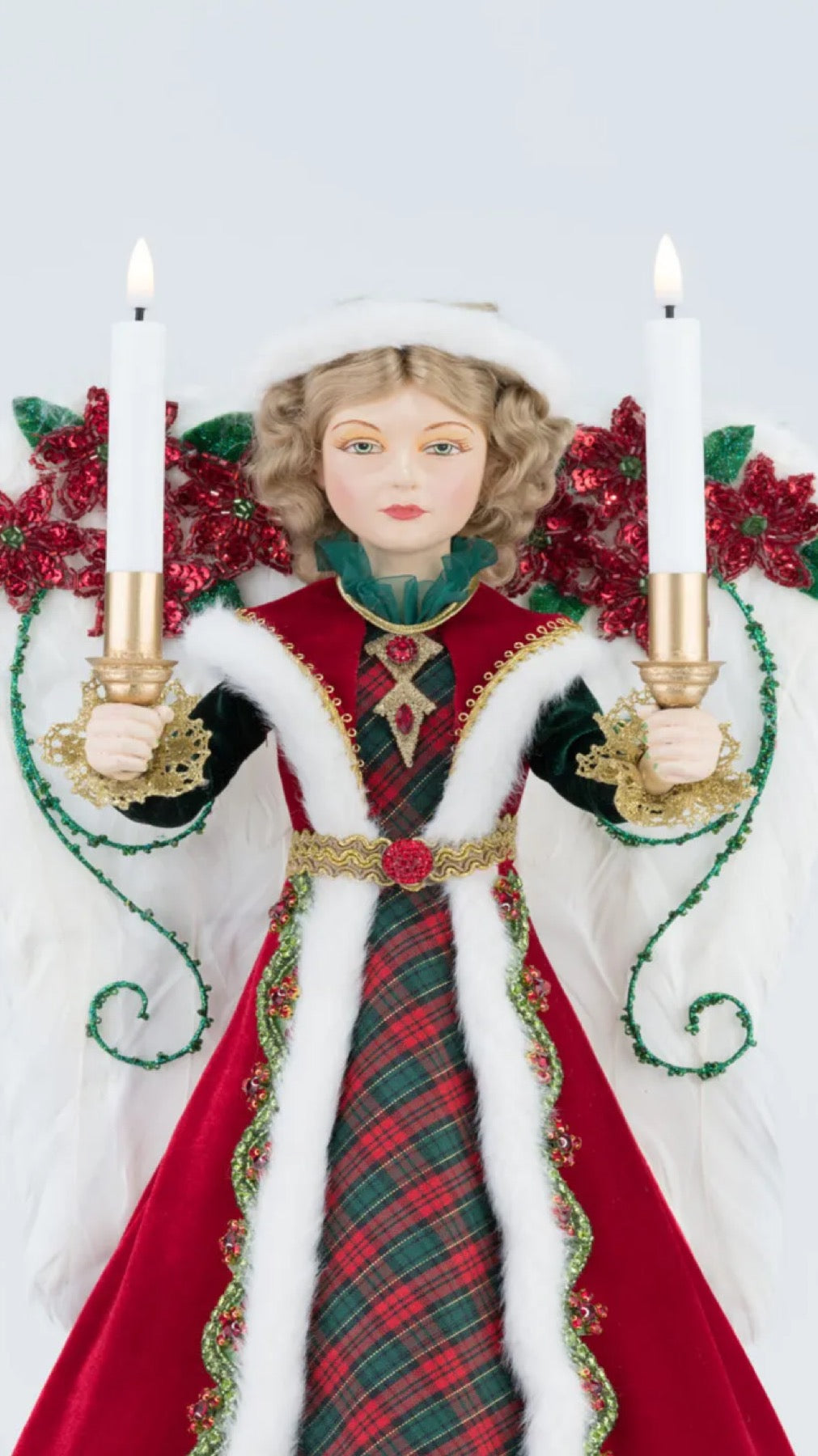 Katherine's Collection Holiday Magic Penelope Poinsettia Angel Tree Topper Katherine's Collection Christmas Angel Tree Topper