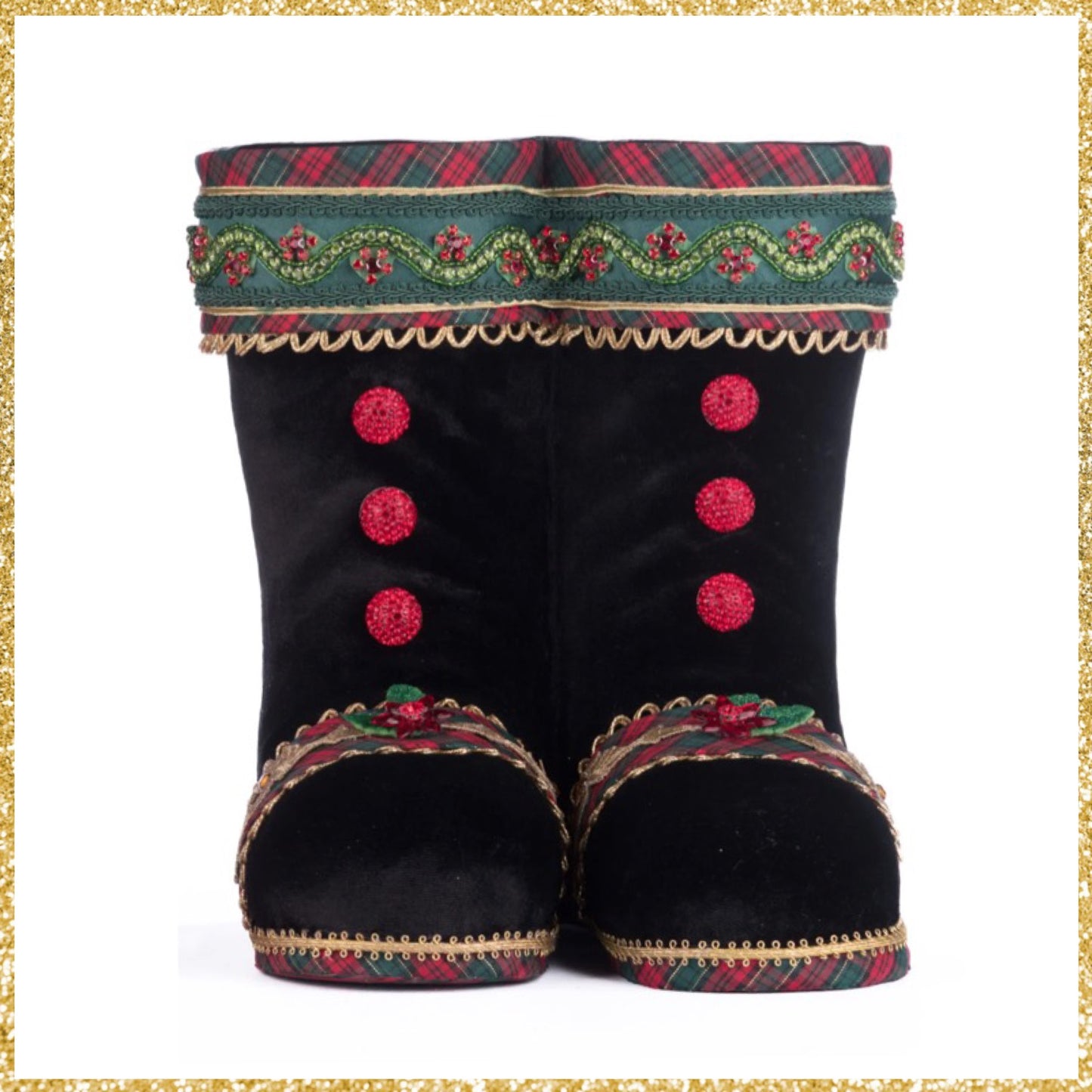 Katherine's Collection Holiday Magic Santa Tabletop Black Boots Katherine's Collection Christmas Santa Boots