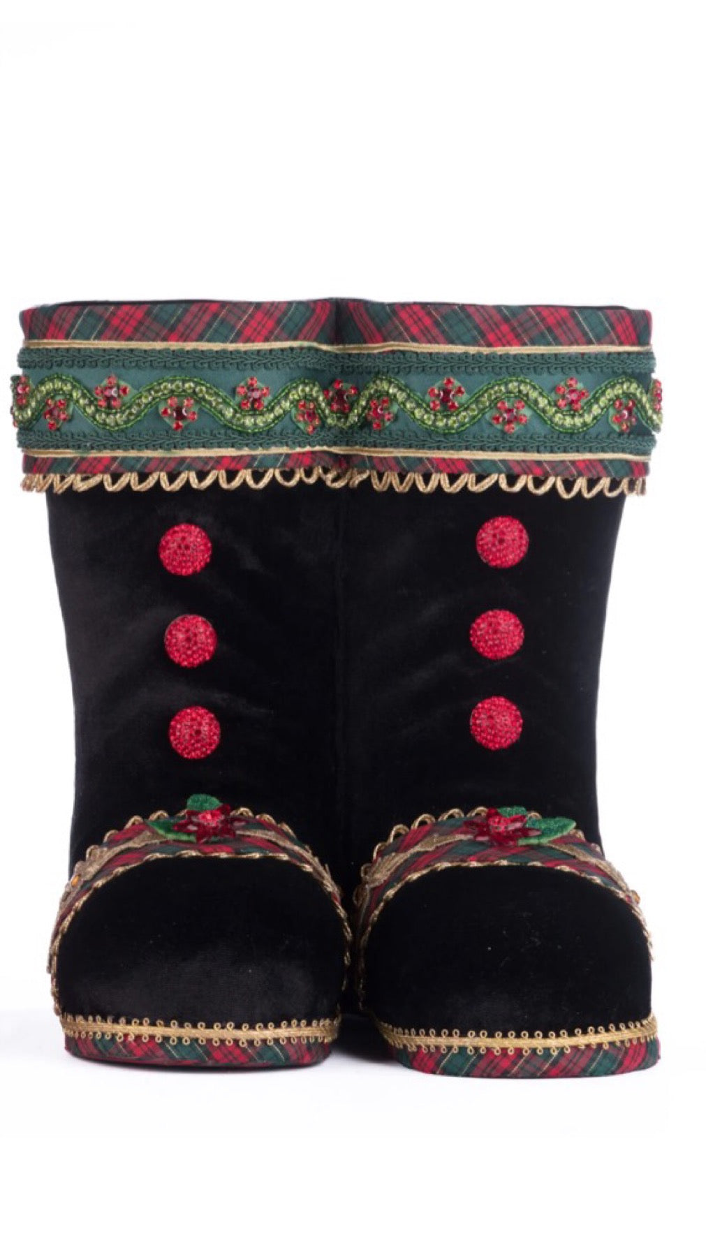 Katherine's Collection Holiday Magic Santa Tabletop Black Boots Katherine's Collection Christmas Santa Boots