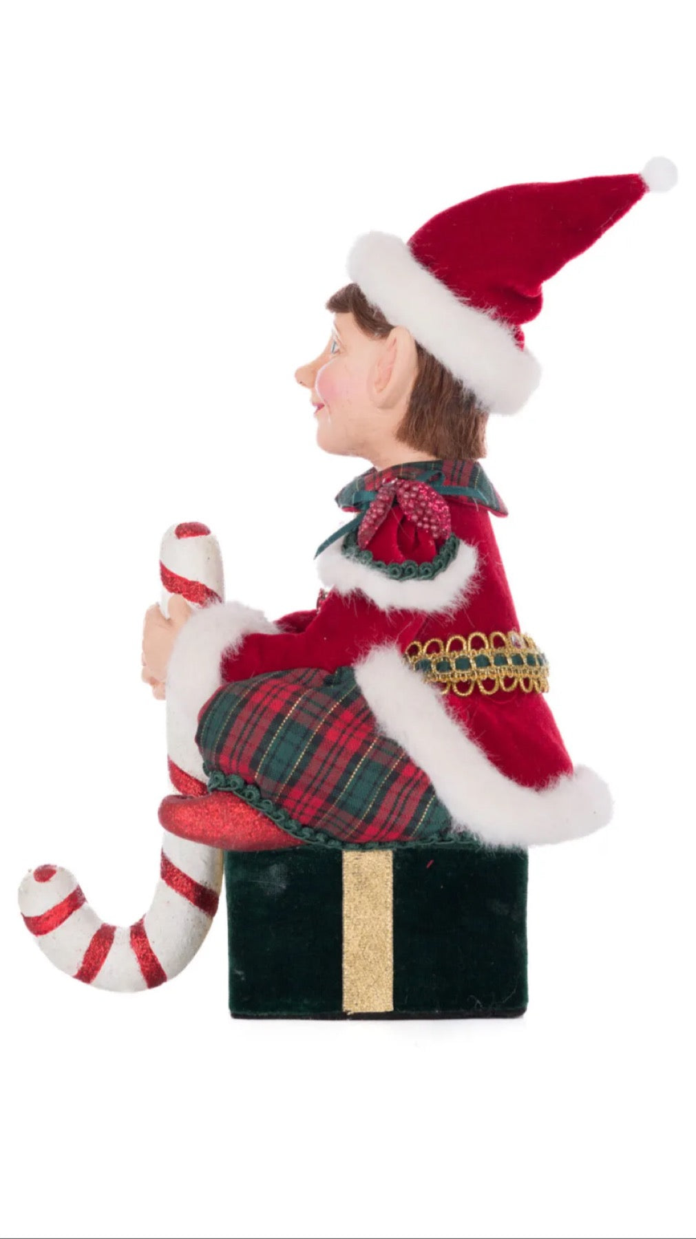Katherine's Collection Holiday Magic Sitting Elf With Gift Box Stocking Holder Katherine's Collection Elf Christmas Stocking Holder