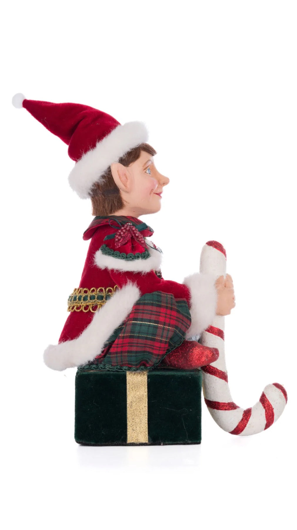 Katherine's Collection Holiday Magic Sitting Elf With Gift Box Stocking Holder Katherine's Collection Elf Christmas Stocking Holder