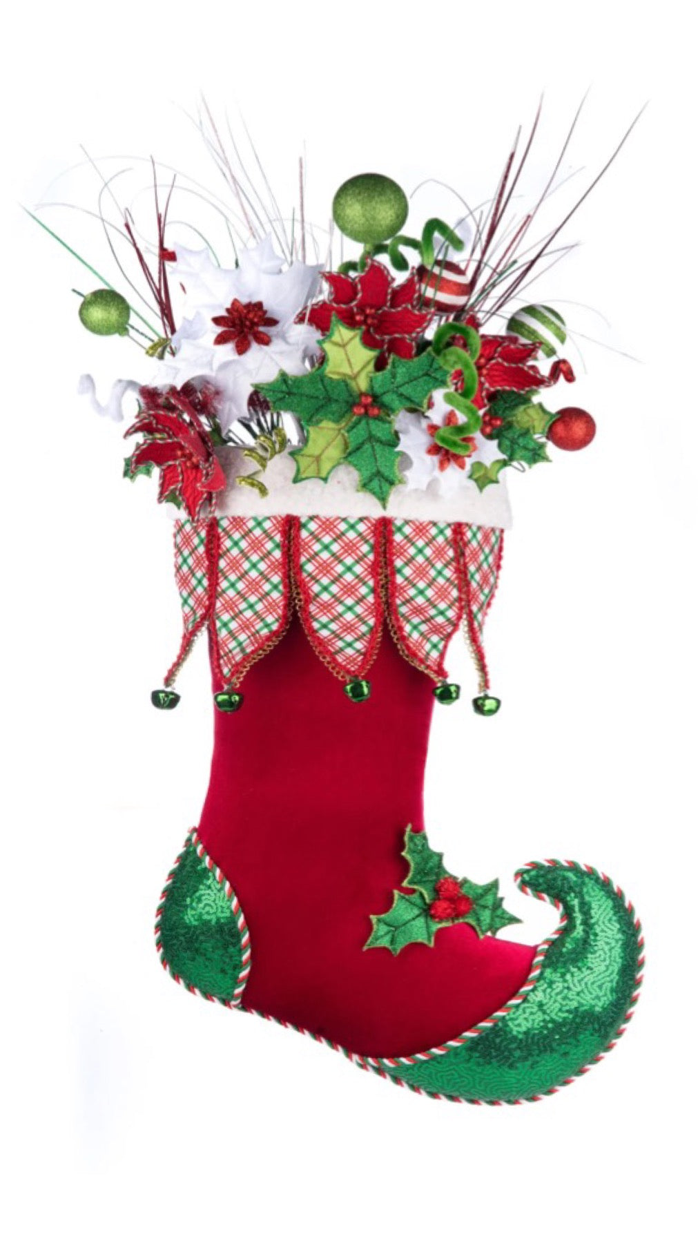 Katherine's Collection Village Of Holly Woods Stocking With Floral Wall Piece Katherine's Collection Christmas Stocking Wall Hanging