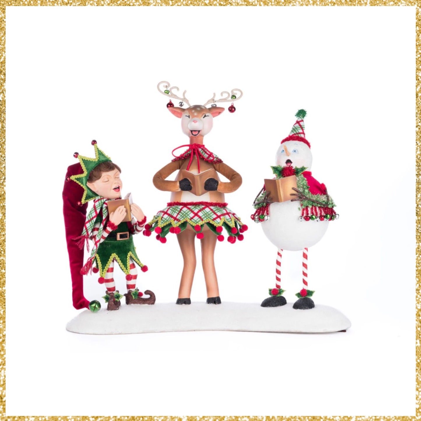 Katherine's Collection Village Of Holly Woods Alfie, Deerdra And Snowy Christmas Carolers Katherine's Collection Christmas Carolers