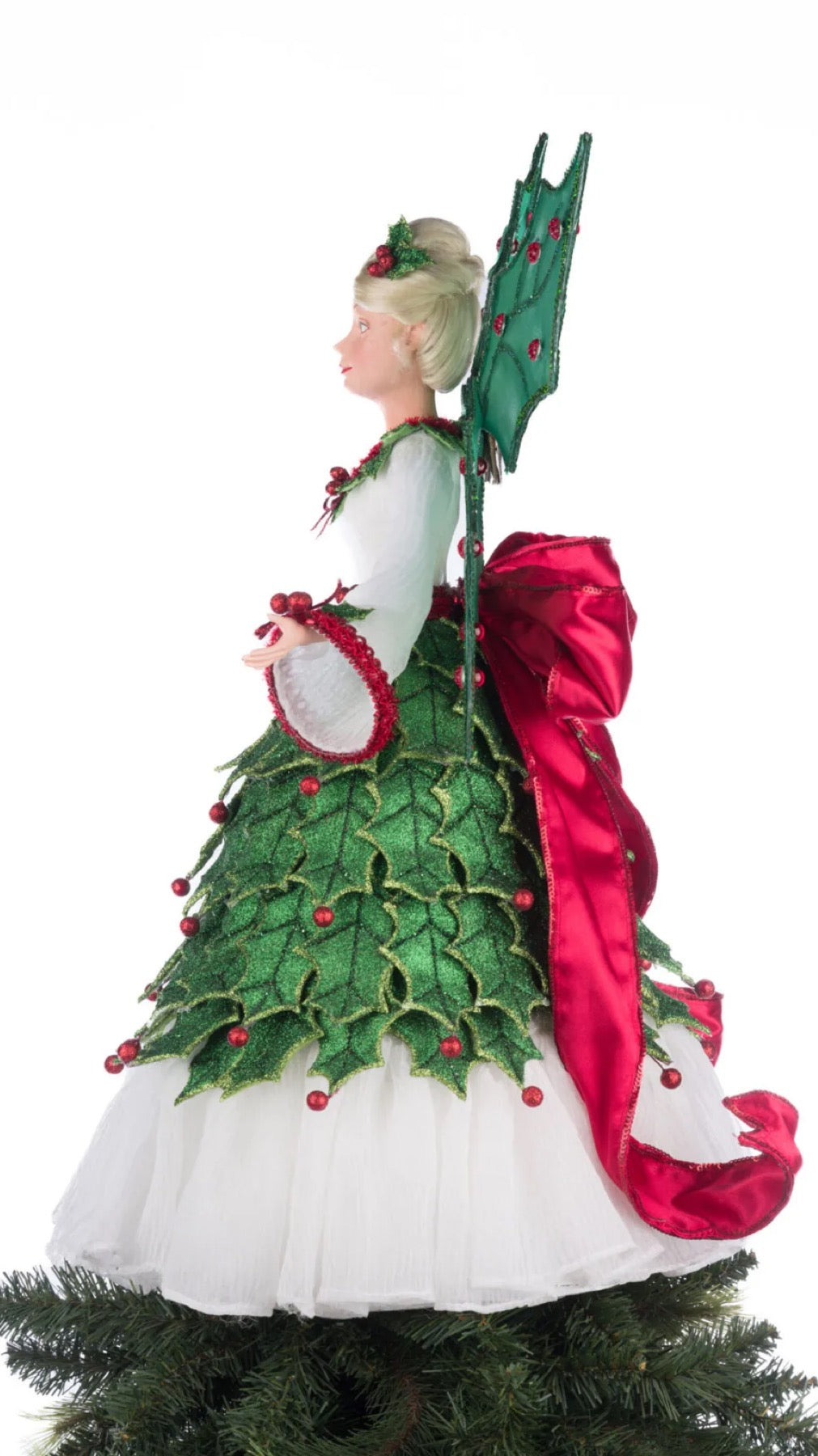 Katherine's Collection Village Of Holly Woods Holly Berry Fairy Tree Topper Katherine's Collection Christmas Fairy
