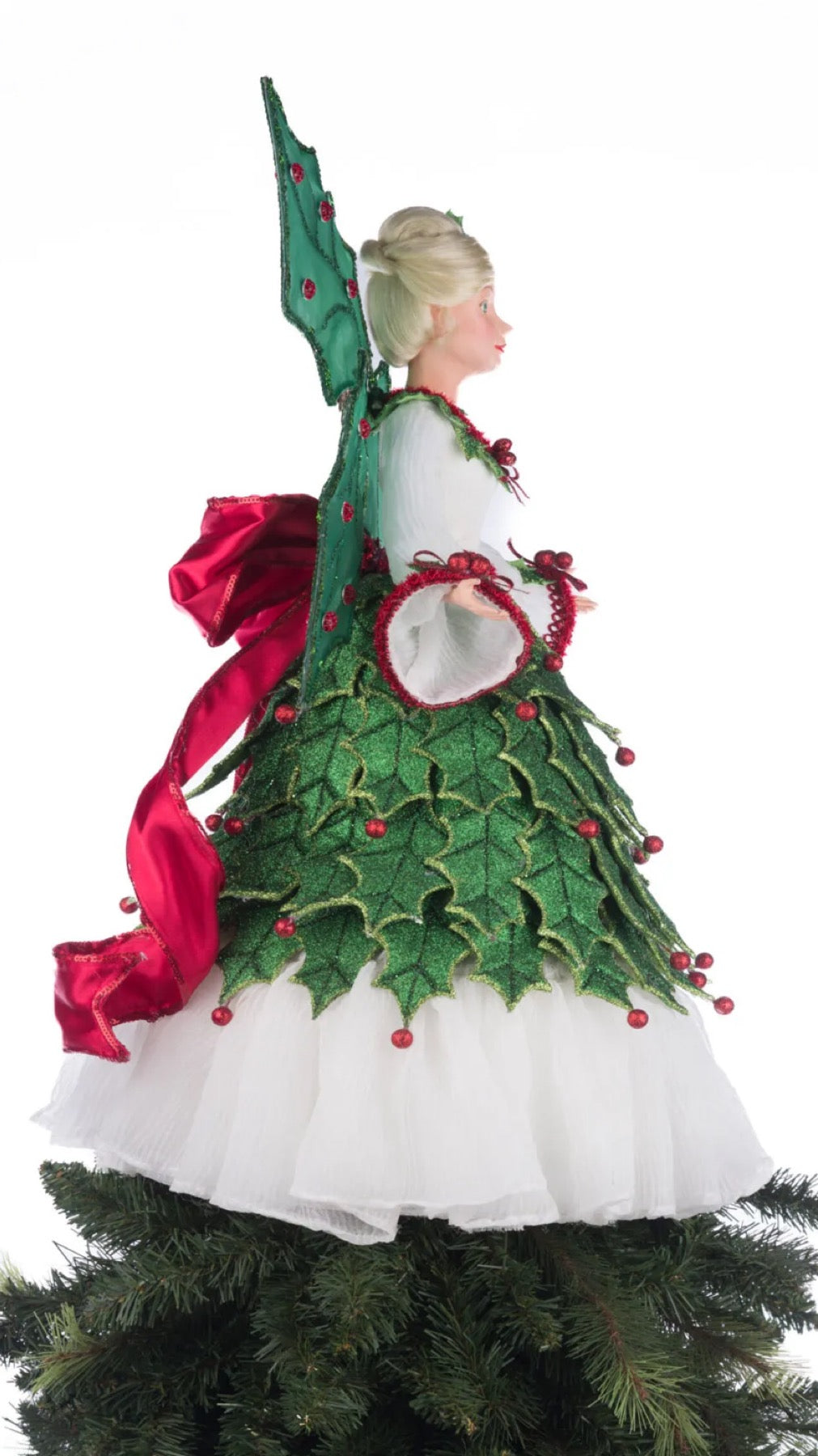 Katherine's Collection Village Of Holly Woods Holly Berry Fairy Tree Topper Katherine's Collection Christmas Fairy