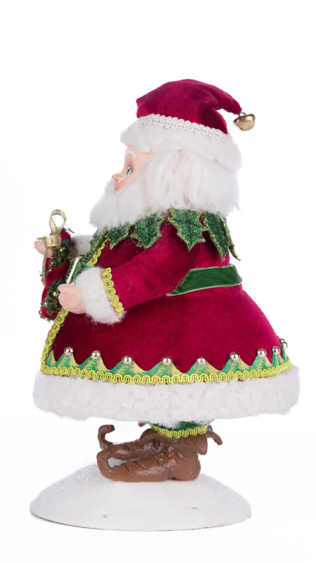 Katherine's Collection Village Of Holly Woods Silly Santa With Wreath Katherine's Collection Santa Figure with Wreath