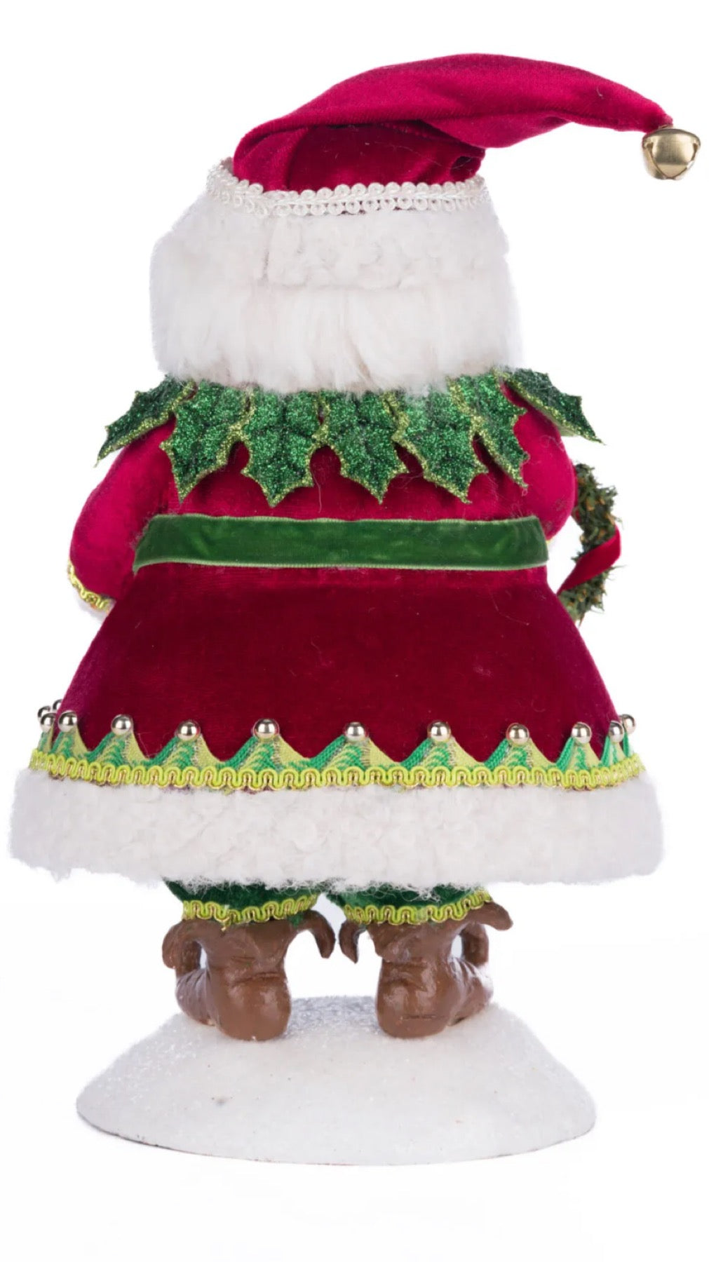 Katherine's Collection Village Of Holly Woods Silly Santa With Wreath Katherine's Collection Santa Figure with Wreath
