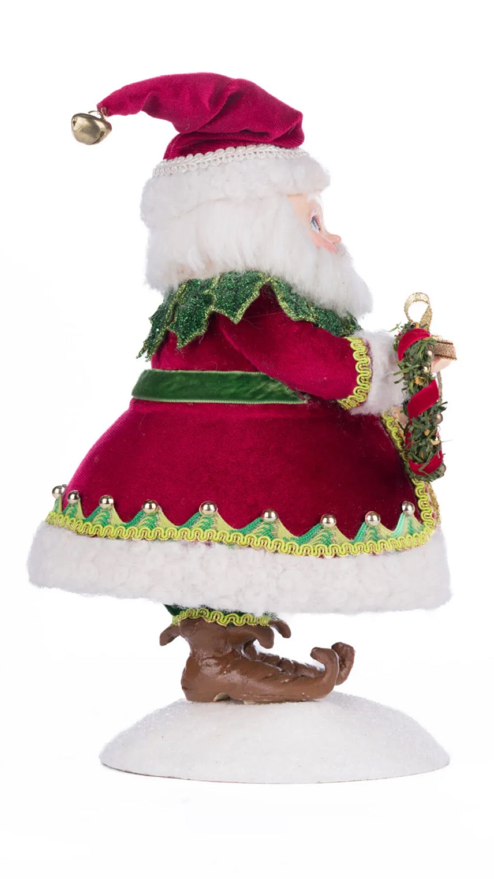 Katherine's Collection Village Of Holly Woods Silly Santa With Wreath Katherine's Collection Santa Figure with Wreath