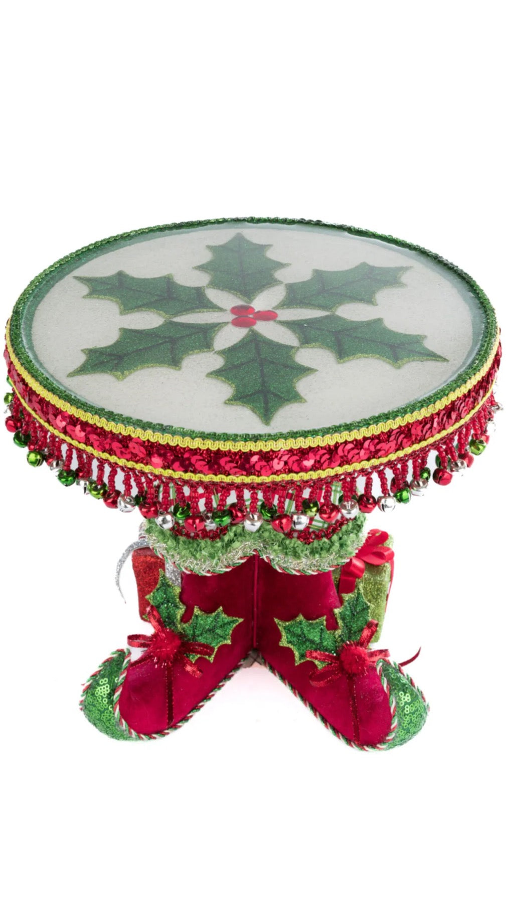 Katherine's Collection Village Of Holly Woods Elf Boots Cake Plate Katherine's Collection Elf Christmas Cake Plate