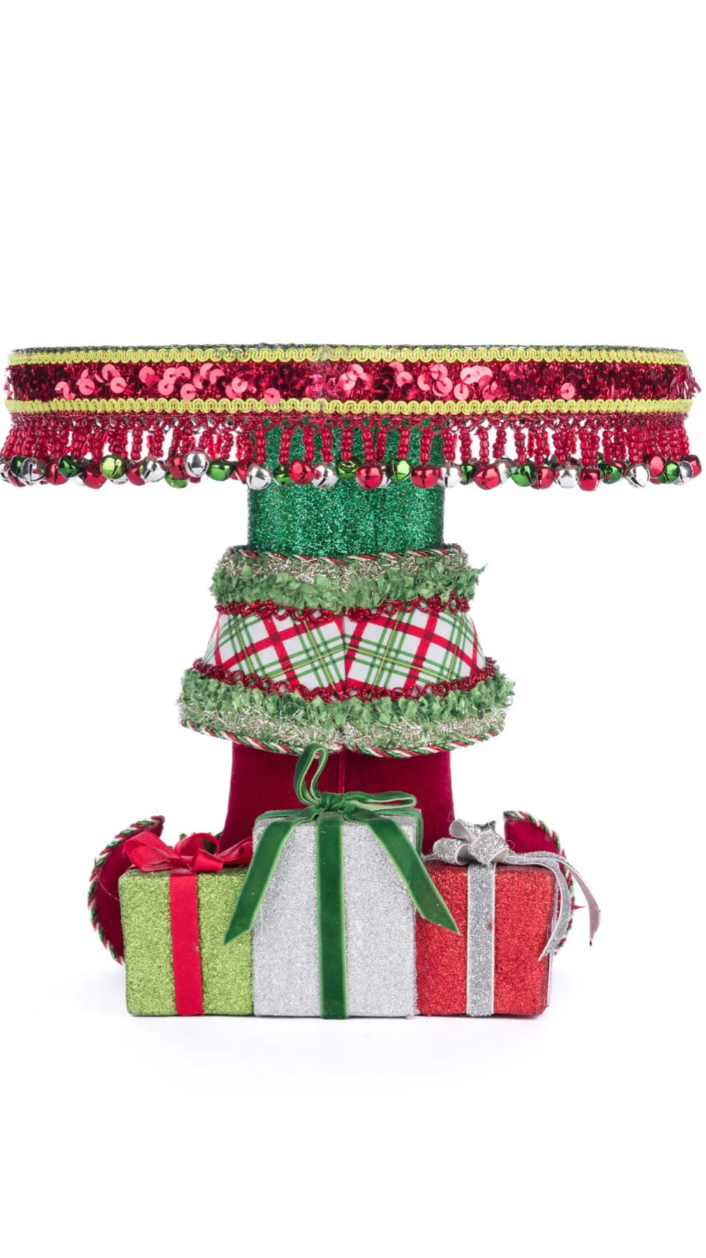 Katherine's Collection Village Of Holly Woods Elf Boots Cake Plate Katherine's Collection Elf Christmas Cake Plate