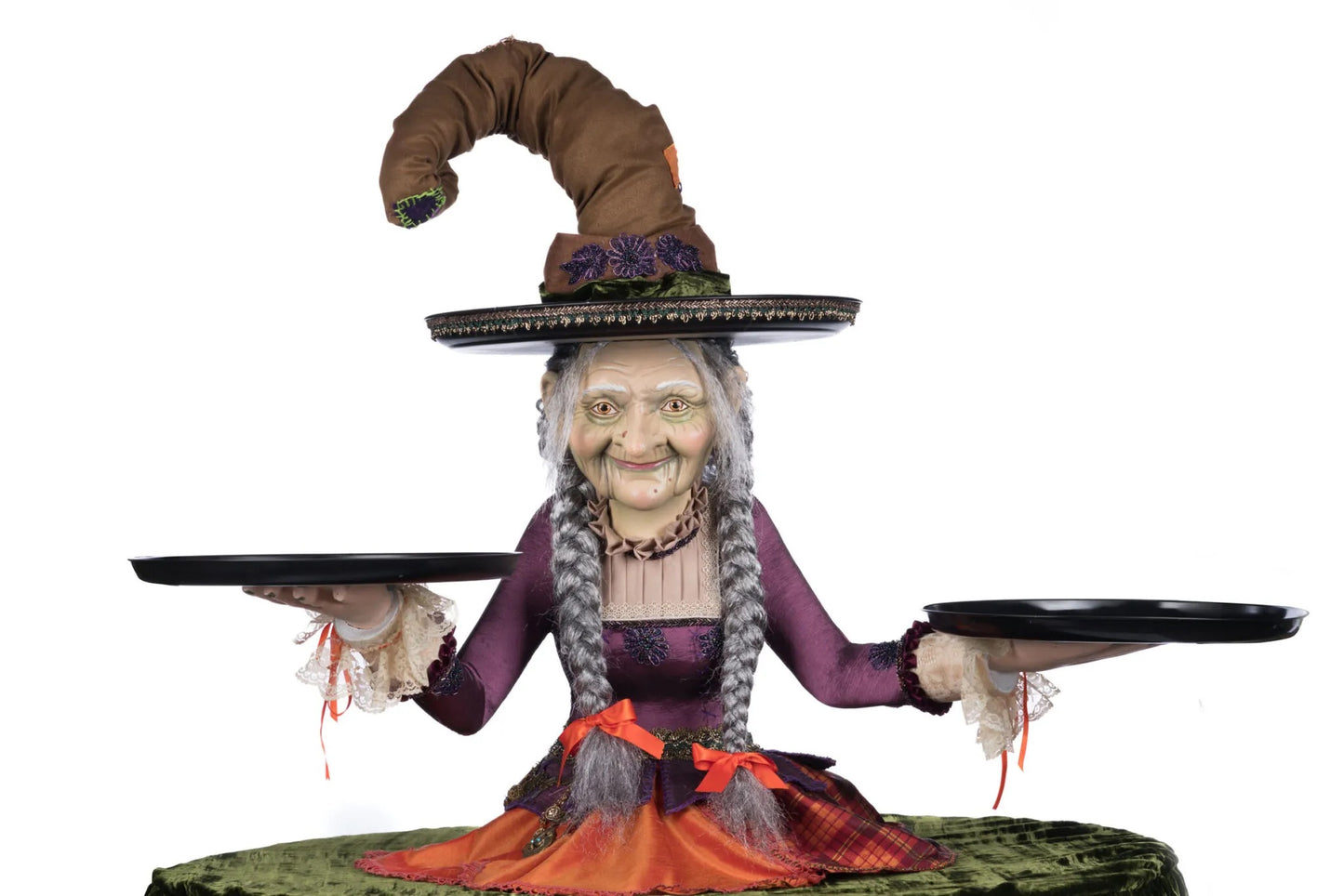 Katherine's Collection Gertrude Grimoir Witch Server Katherine's Collection Halloween Witch Cupcake Server
