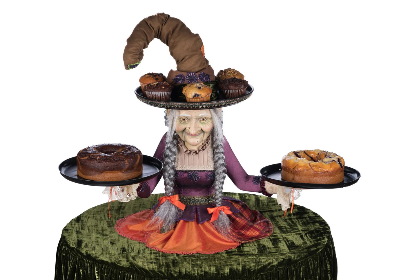Katherine's Collection Gertrude Grimoir Witch Server Katherine's Collection Halloween Witch Cupcake Server