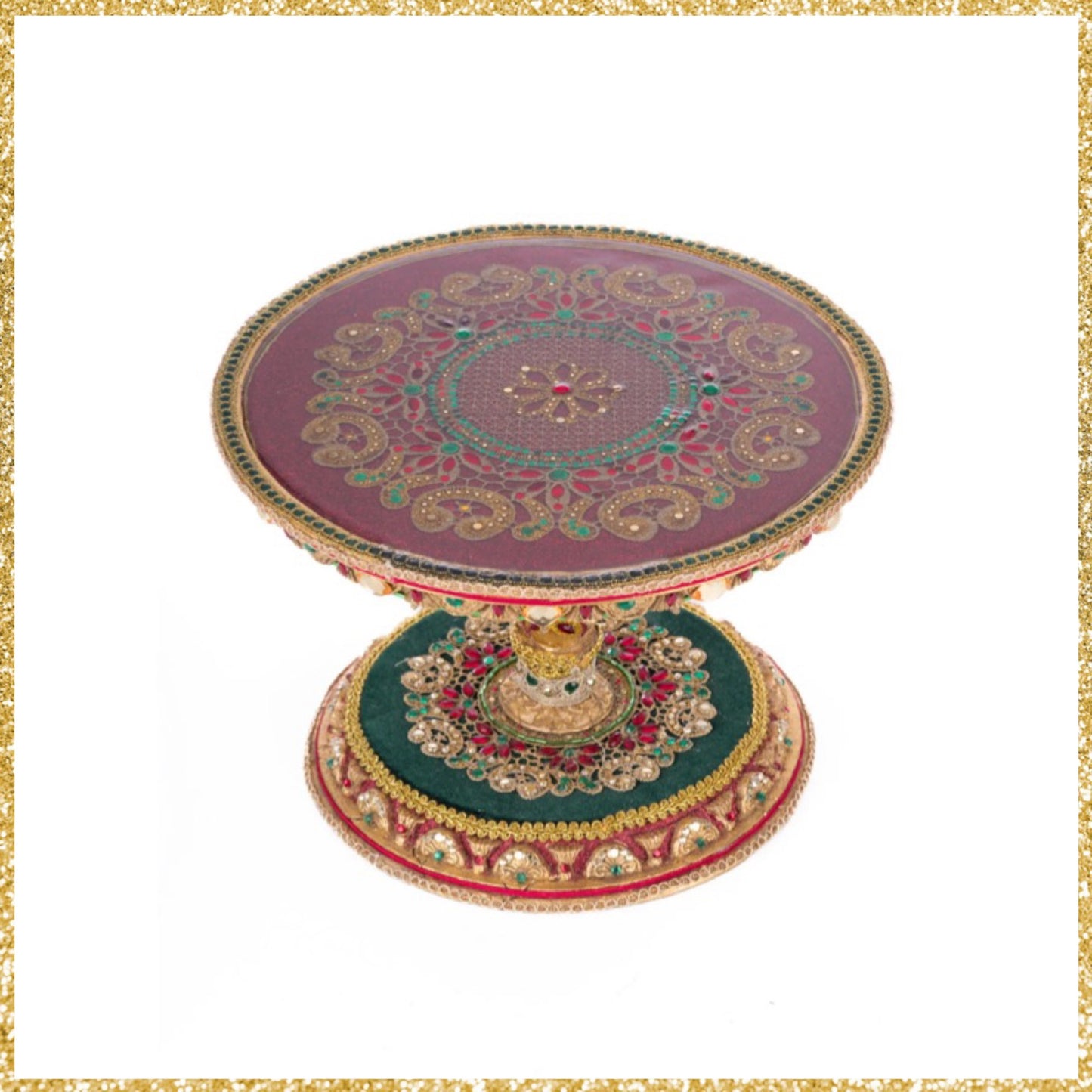 Katherine's Collection Christmas Castle Cake Plate Stand Katherine's Collection Christmas Pedestal Cake Stand