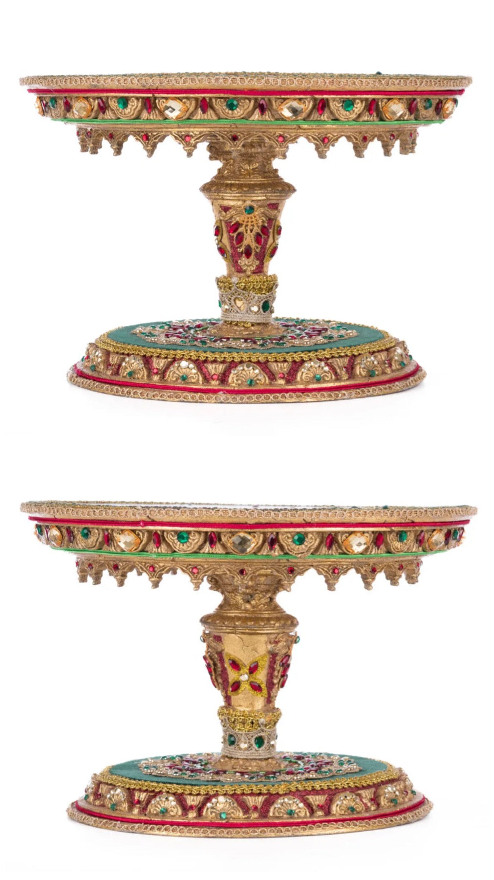 Katherine's Collection Christmas Castle Cake Plate Stand Katherine's Collection Christmas Pedestal Cake Stand