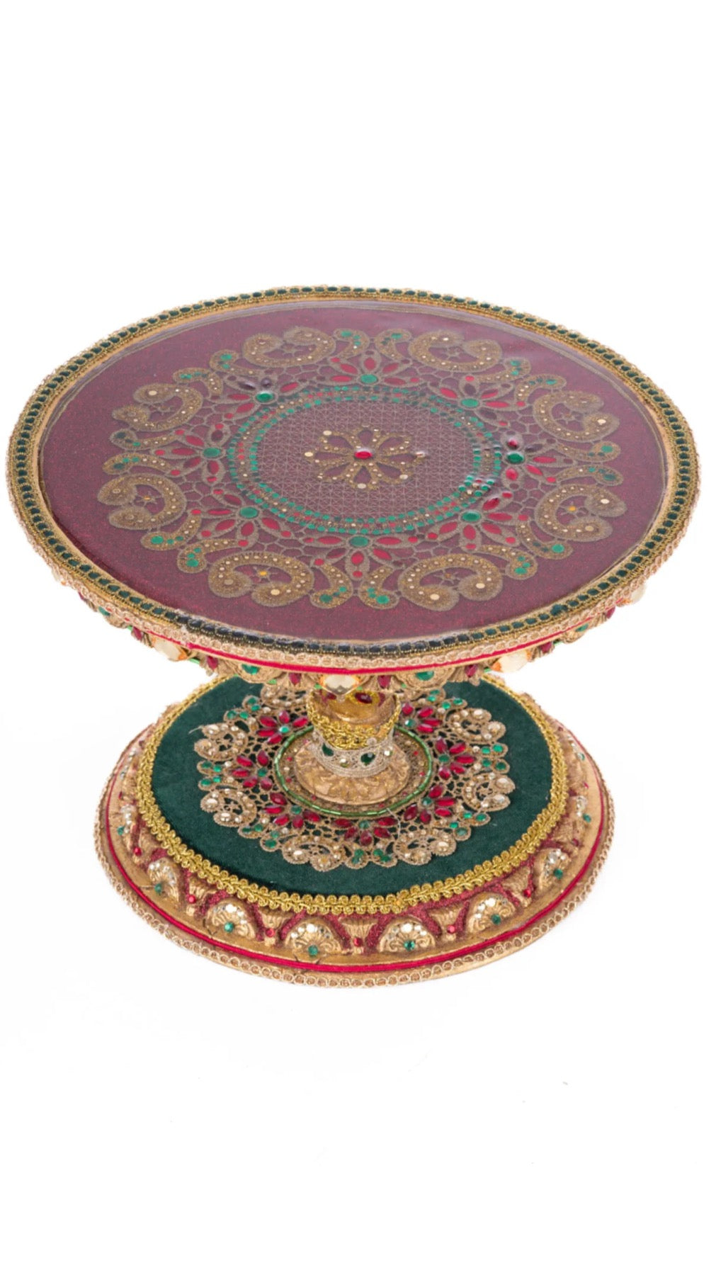 Katherine's Collection Christmas Castle Cake Plate Stand Katherine's Collection Christmas Pedestal Cake Stand