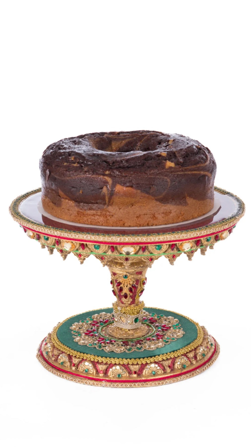 Katherine's Collection Christmas Castle Cake Plate Stand Katherine's Collection Christmas Pedestal Cake Stand