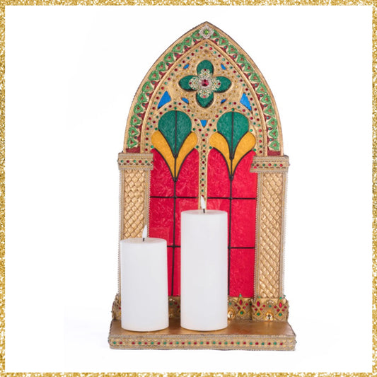 Katherine's Collection Christmas Castle Pillar Candle Holder   Katherine's Collection Christmas Pillar Candle Holder